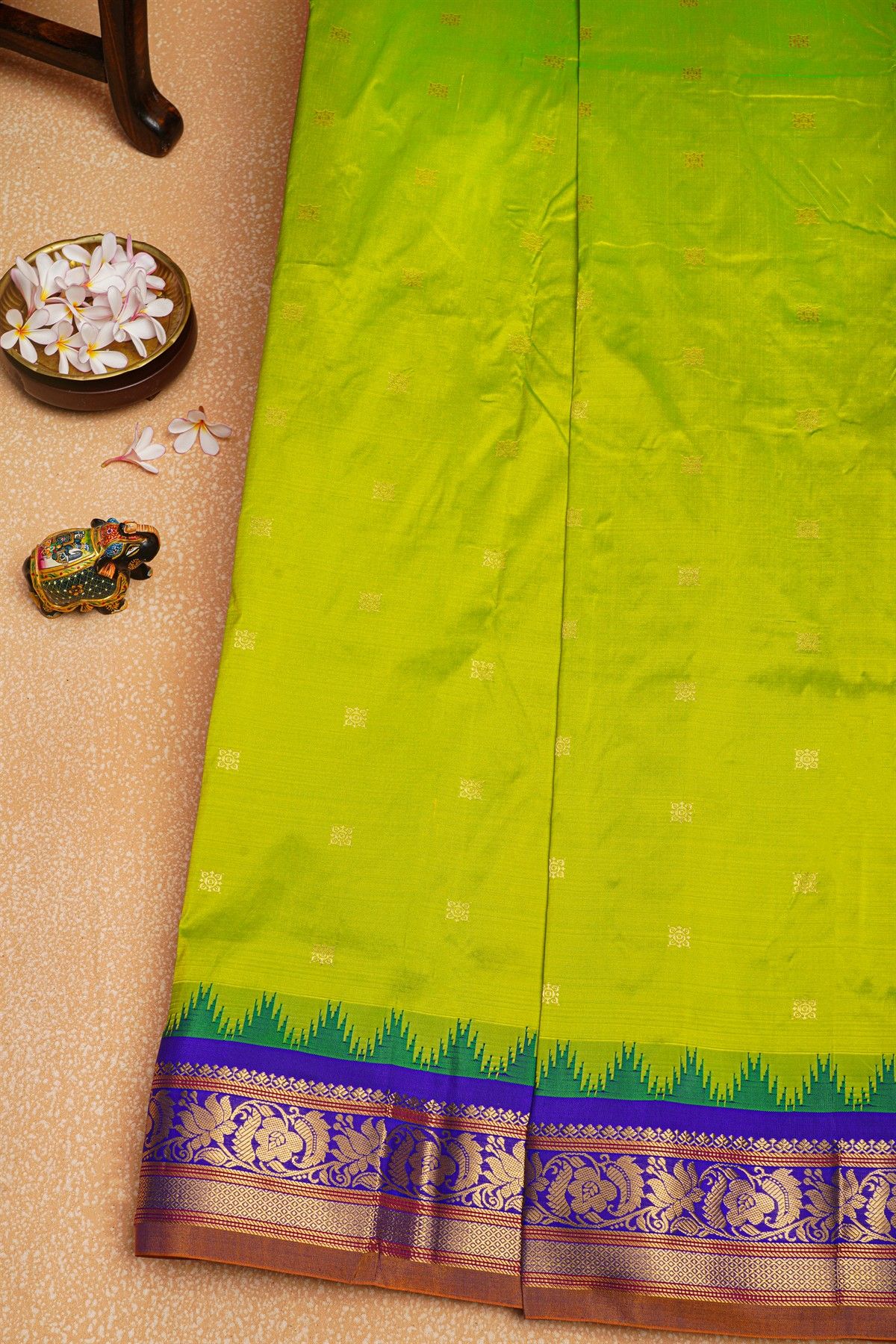 Narayanpet Silk Parrot Green Saree