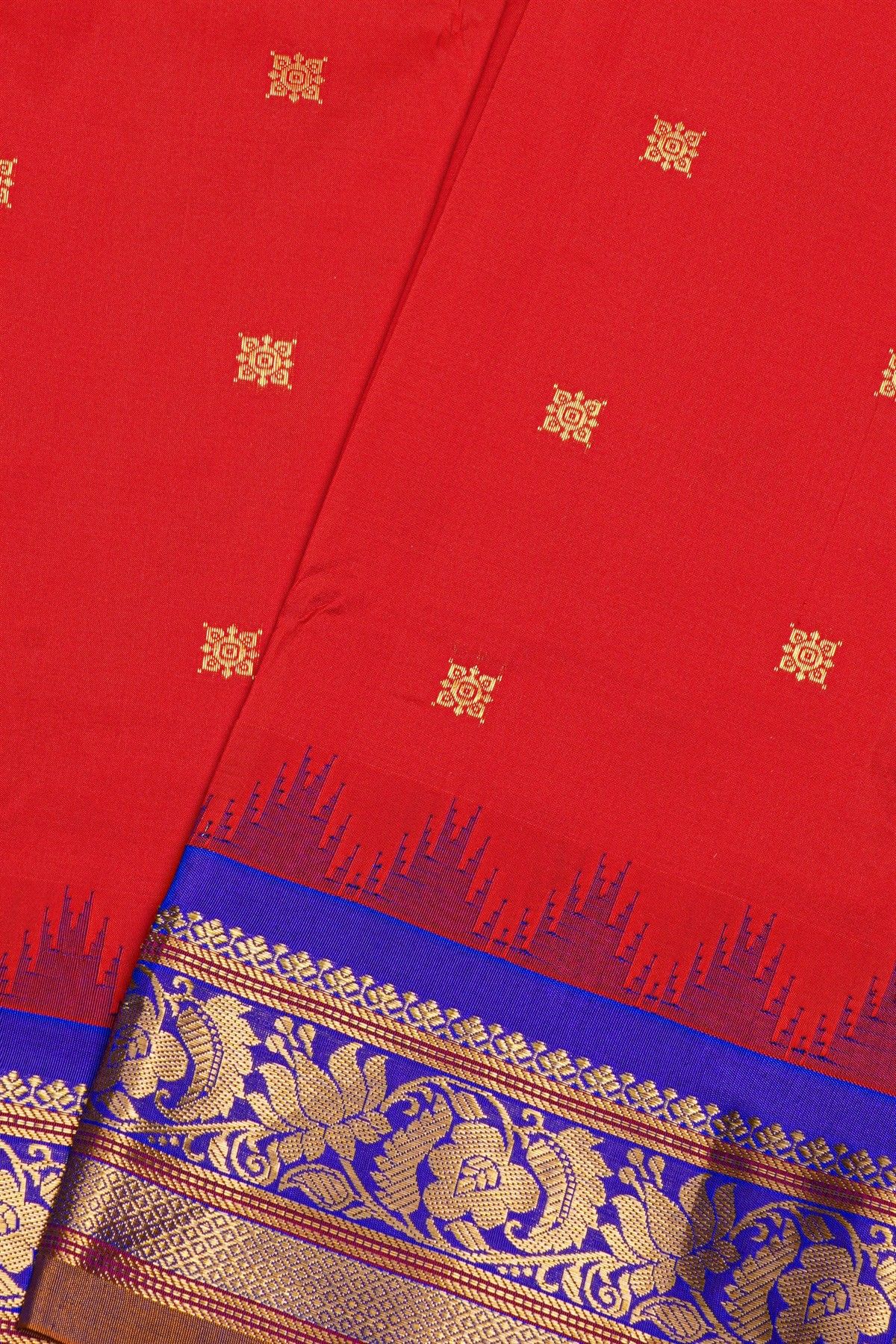 Narayanpet Silk Red Saree
