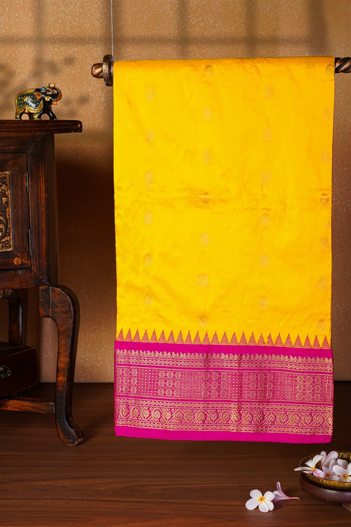 Narayanpet Silk Yellow Saree