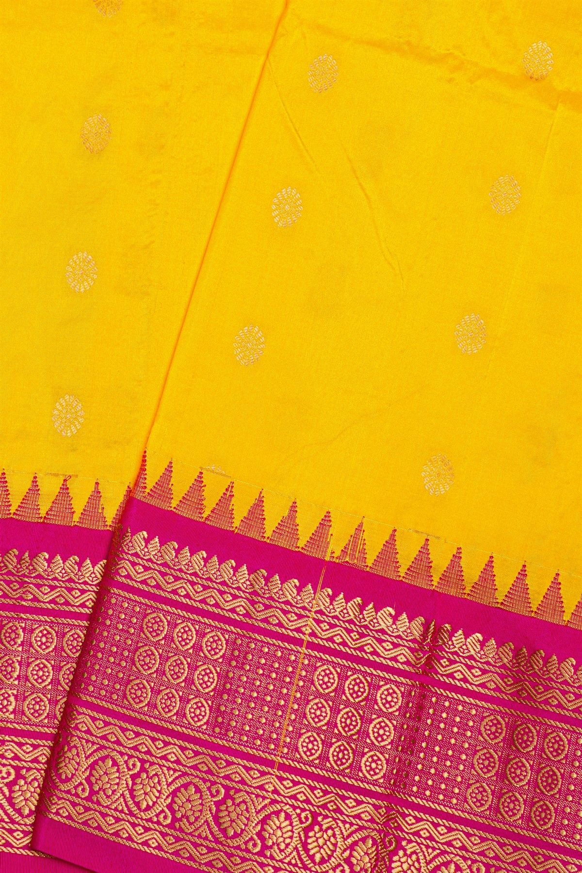 Narayanpet Silk Yellow Saree