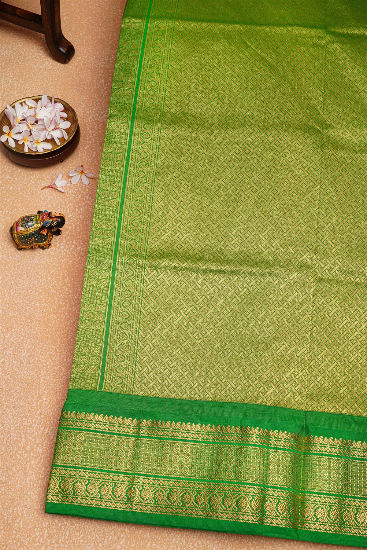 Narayanpet Silk Peach Saree