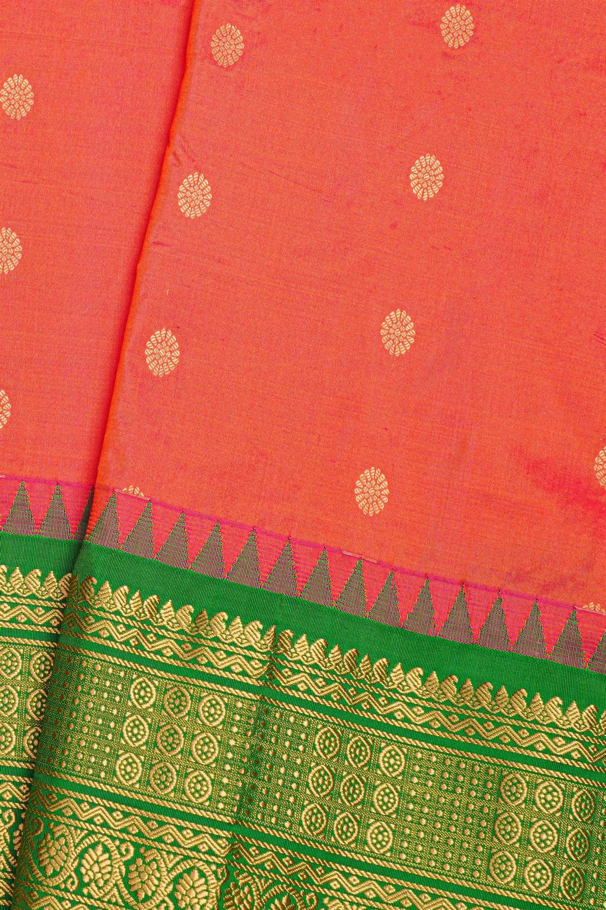 Narayanpet Silk Peach Saree