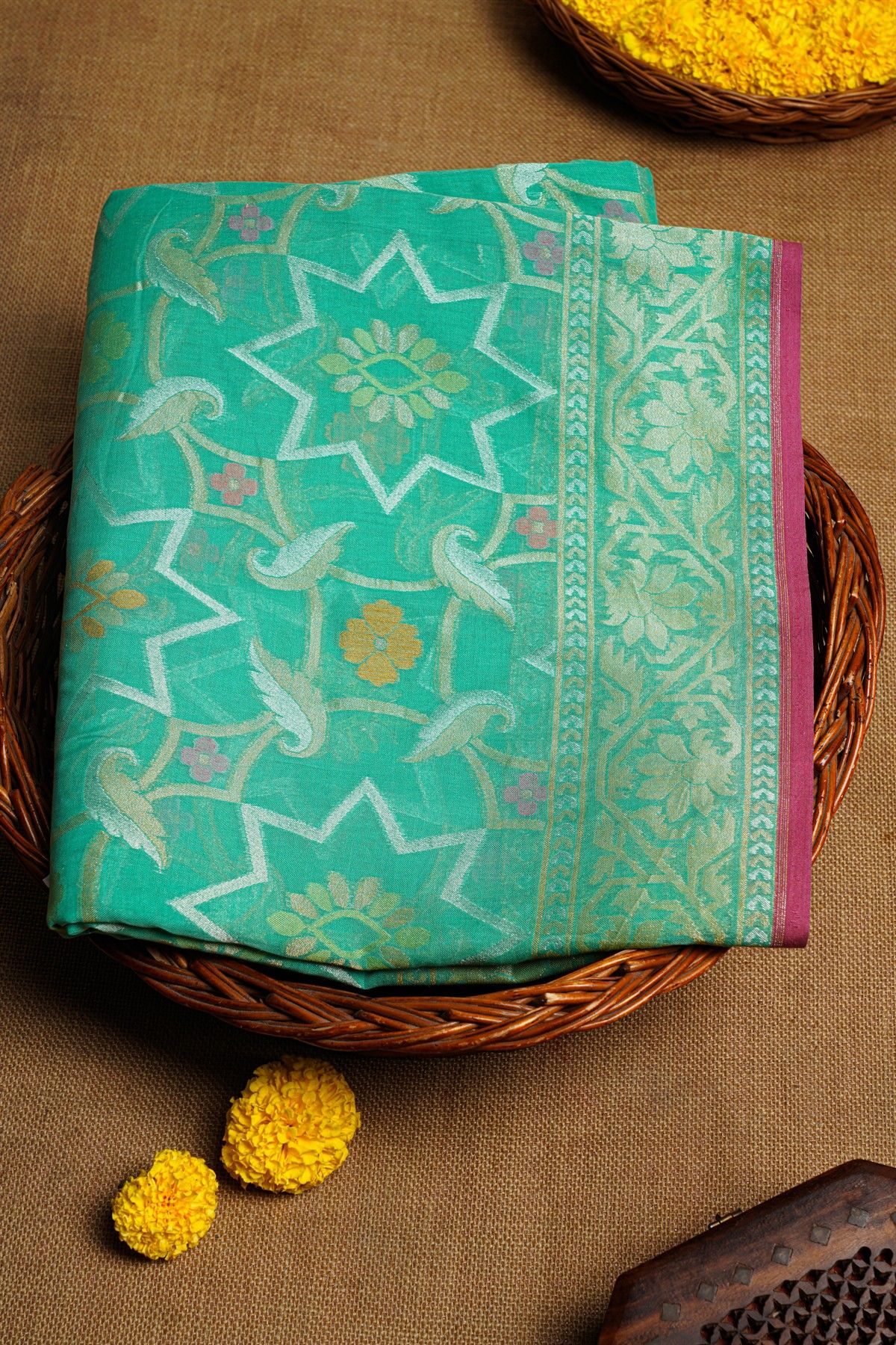 Khaadi Sky Blue Saree