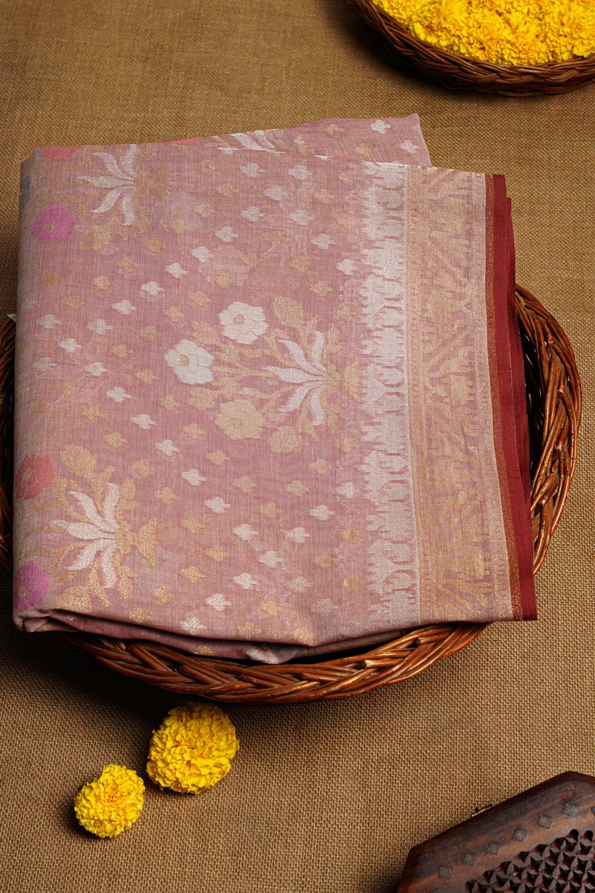 Khadi Onion Pink Saree