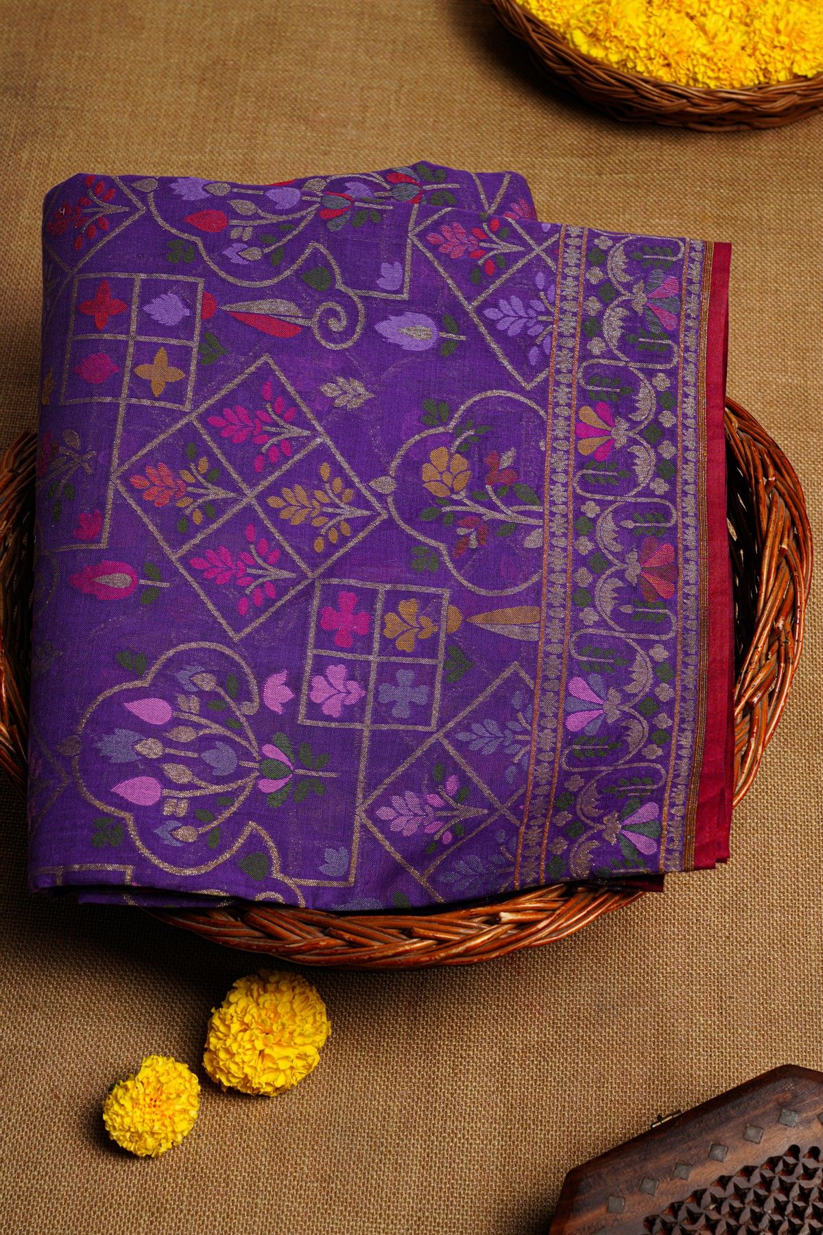 Khaadi Blue  Cotton Saree