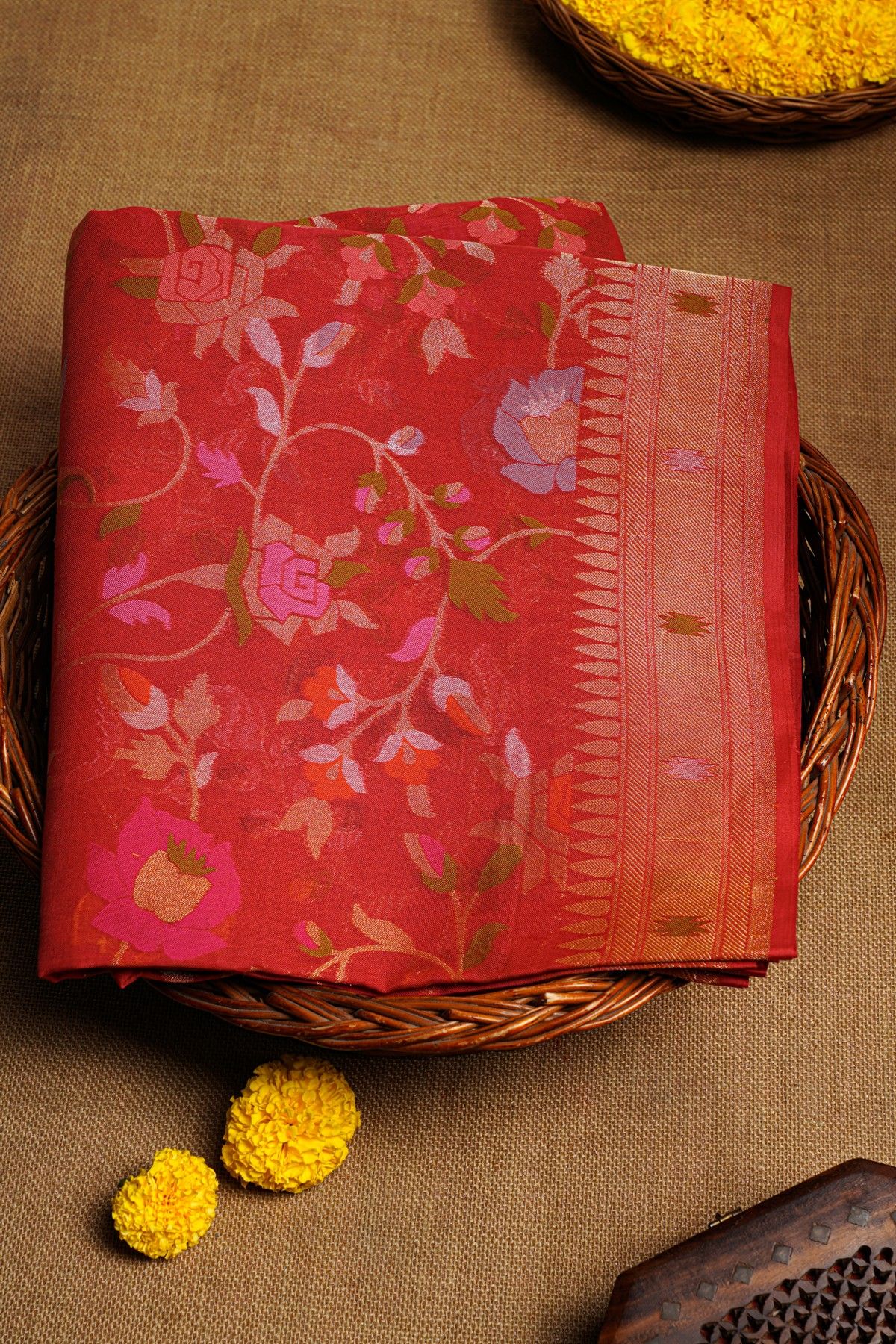 Khaadi  Cotton Pink Saree