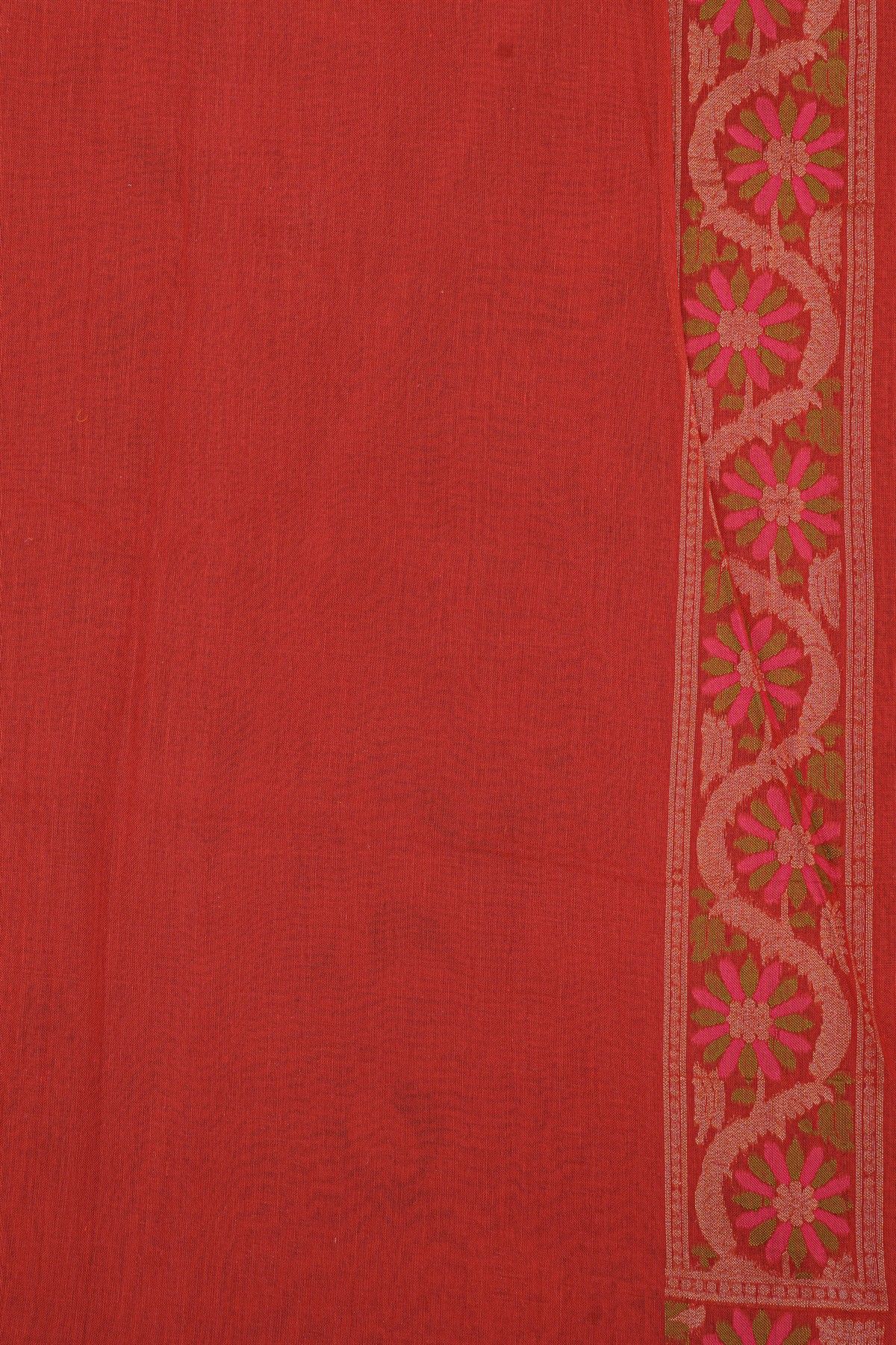 Khaadi Cotton  Red Saree