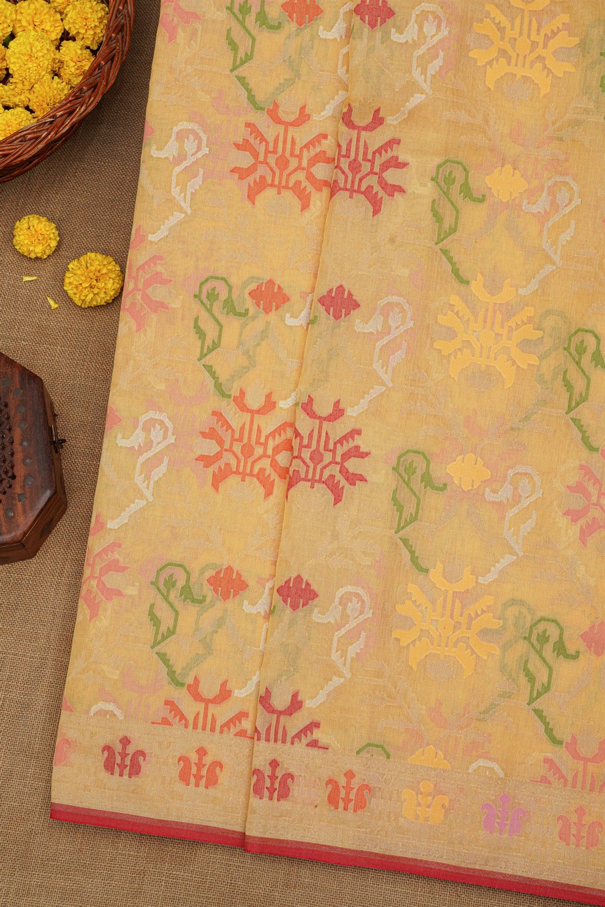 khaadi cotton Cream saree