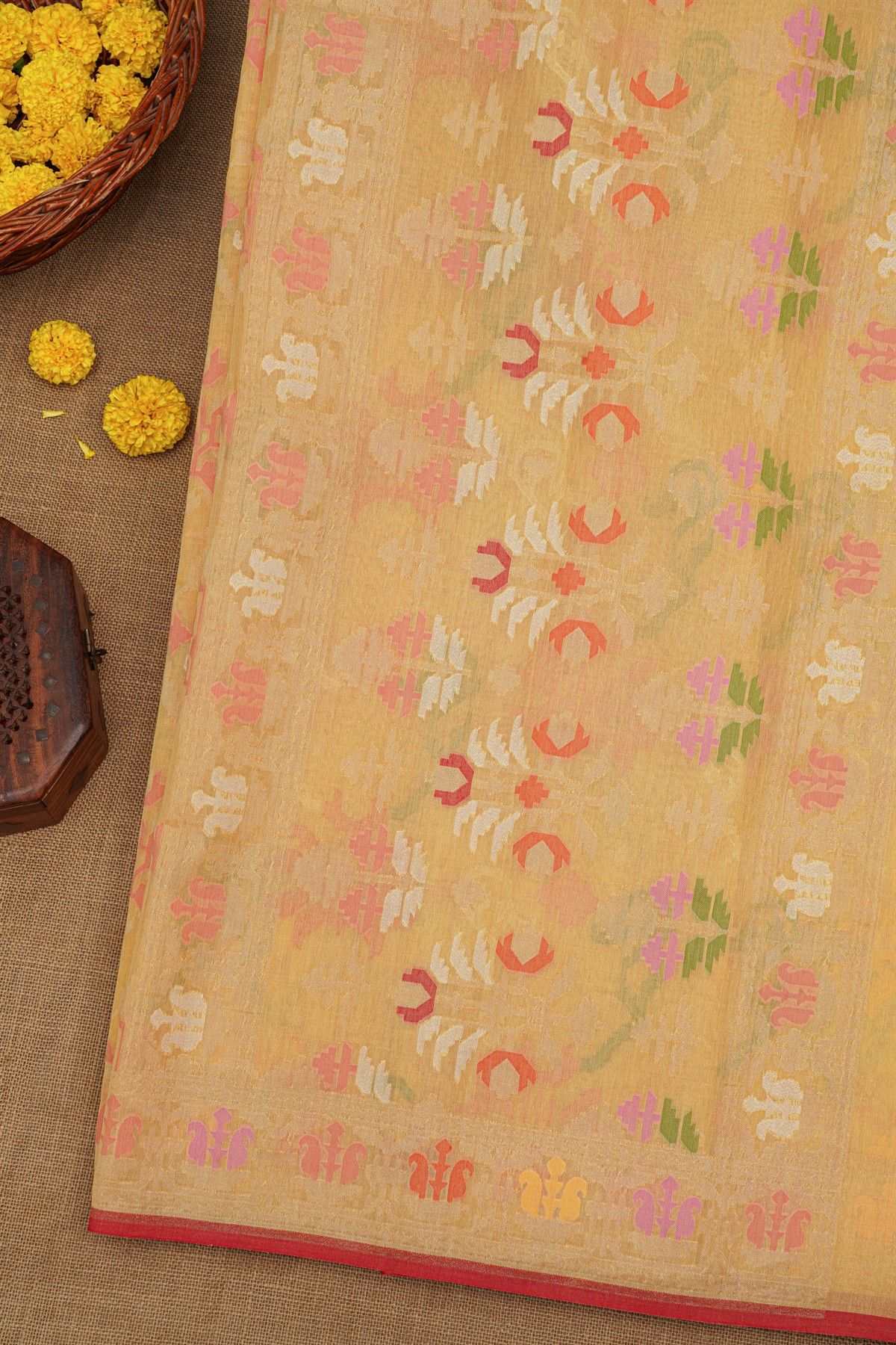 khaadi cotton Cream saree