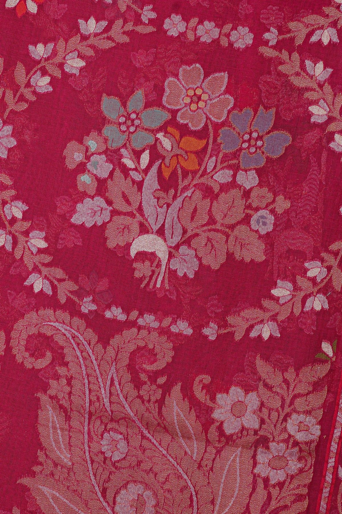 Khaadi Cotton Magenta Saree