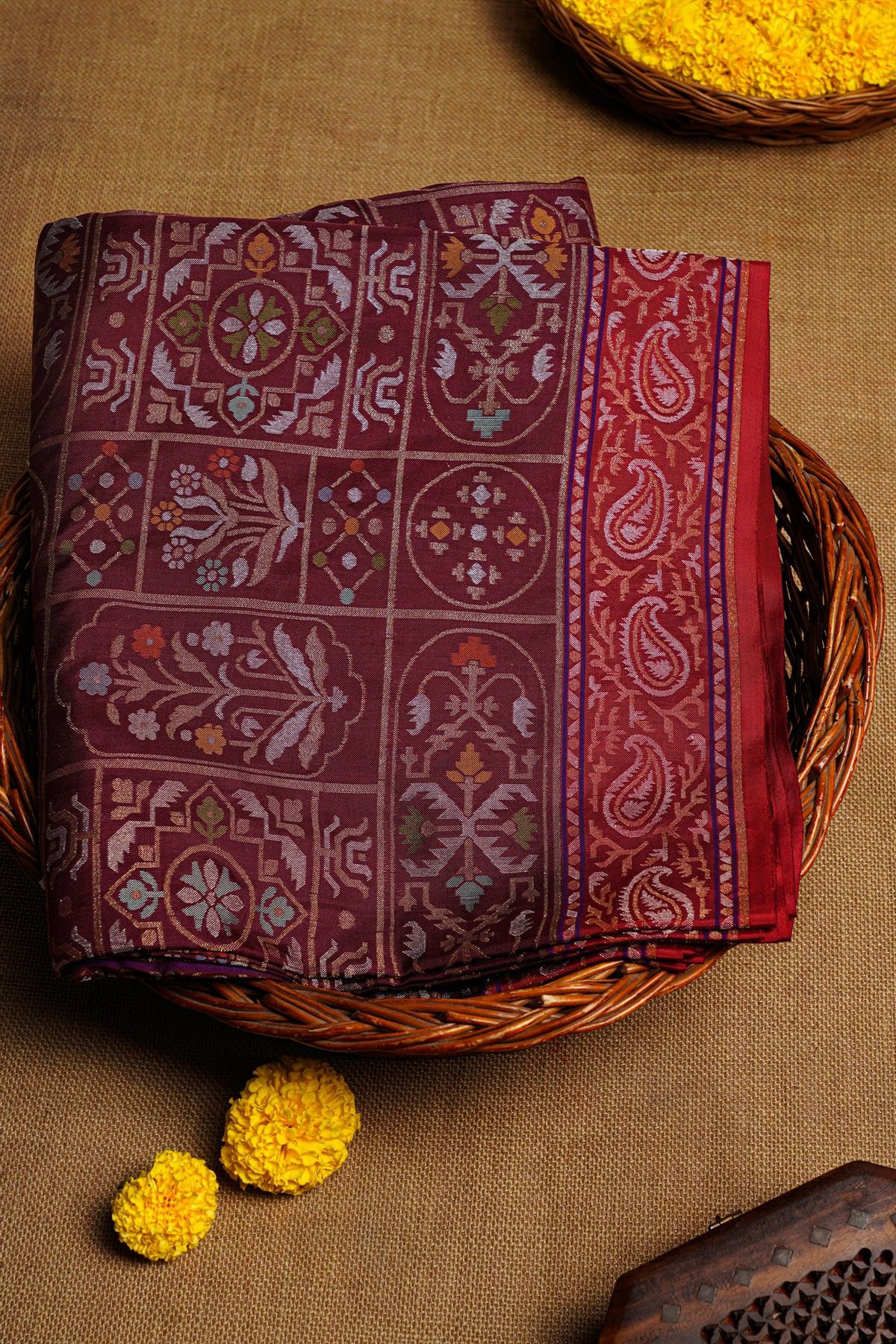 Khaadi Cotton Wine Saree