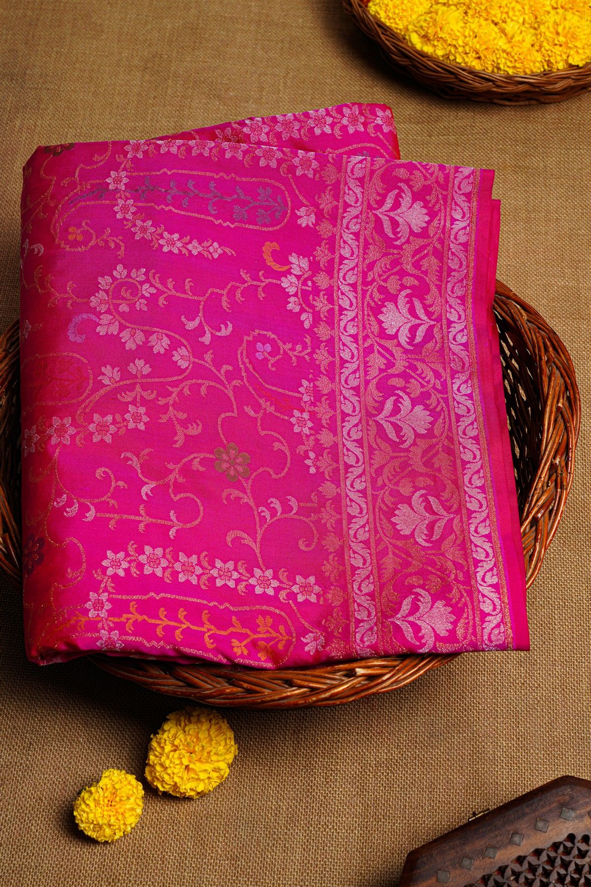 khaadi cotton pink Saree