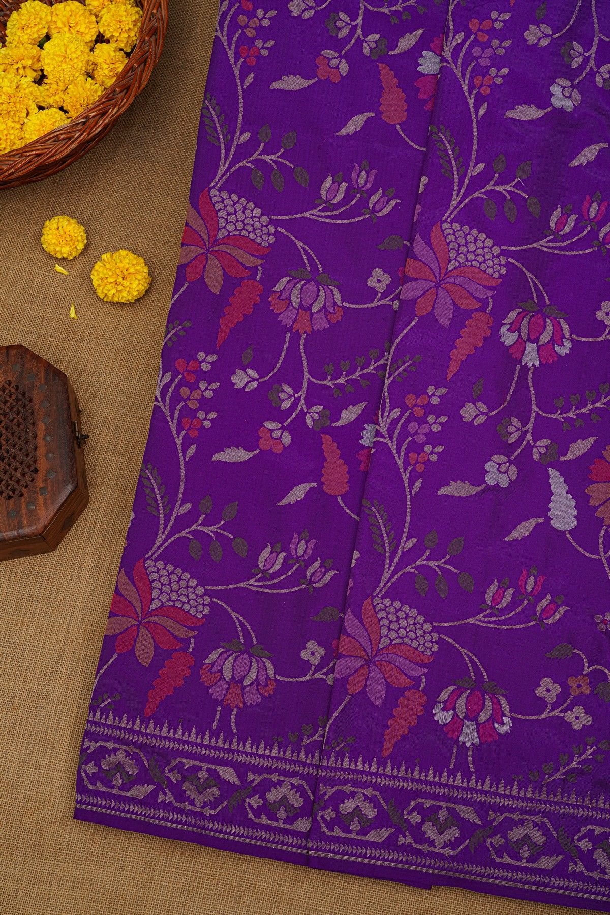 Khaadi Cotton Purple Saree