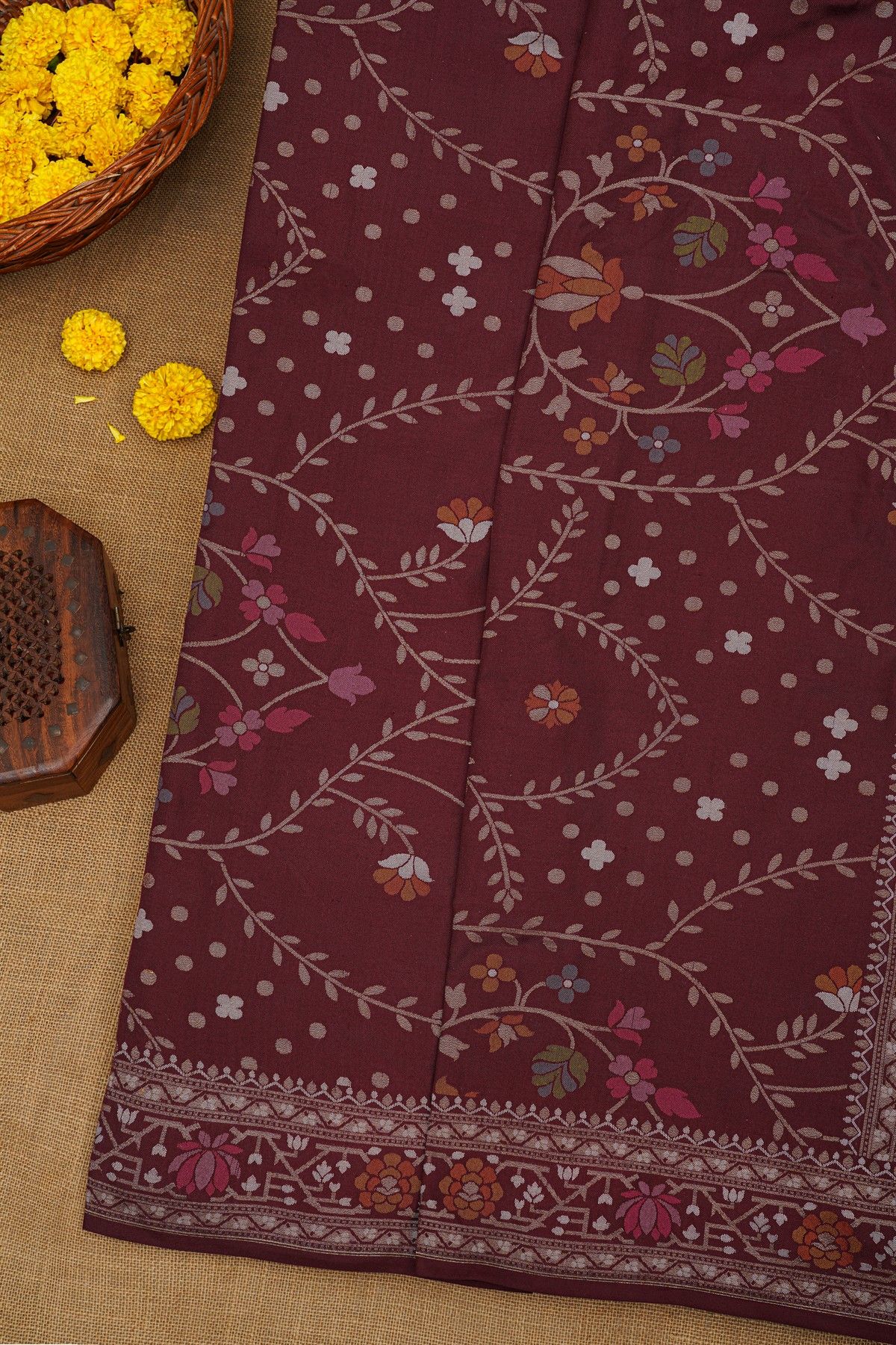 Khaadi Cotton  Brown Saree