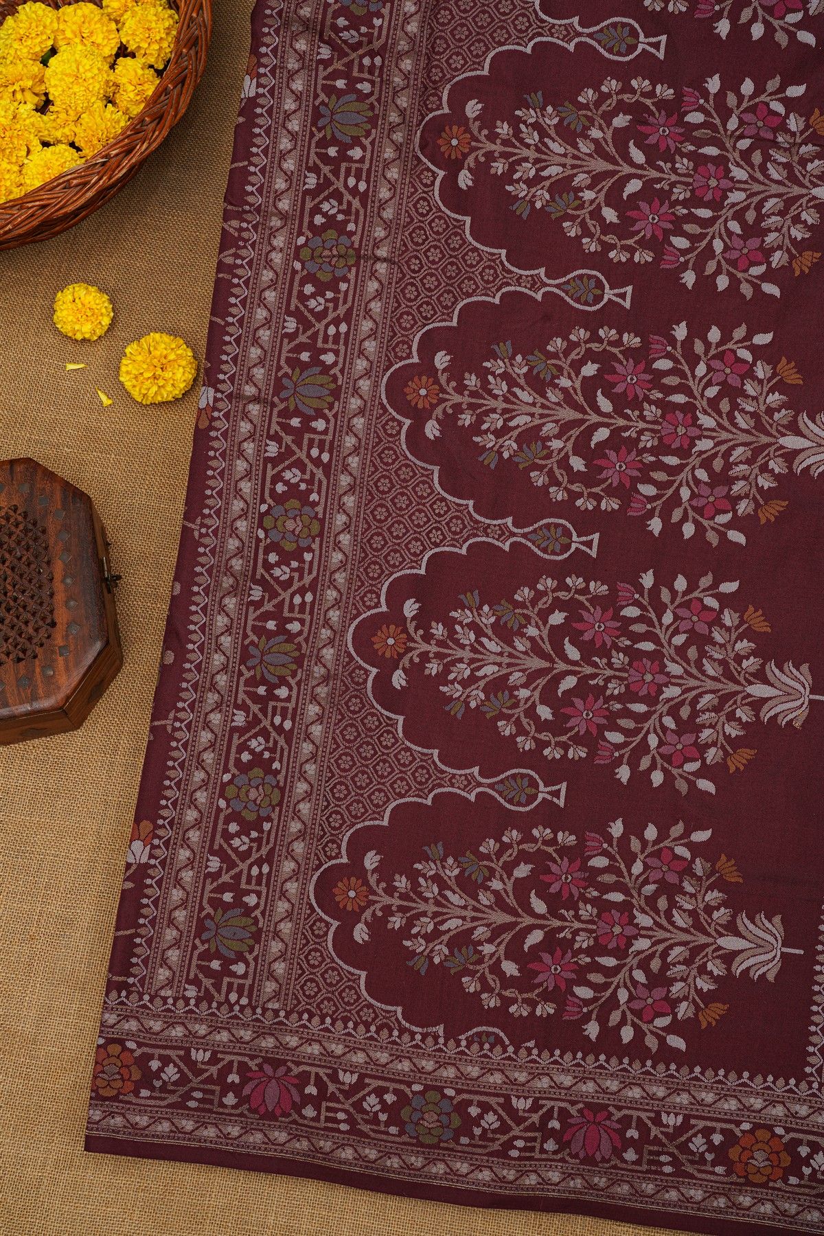 Khaadi Cotton  Brown Saree