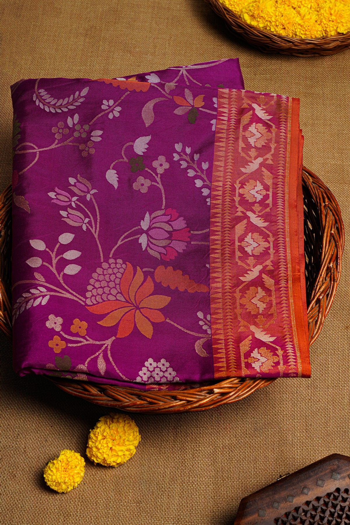 Khaadi Cotton Purple Saree