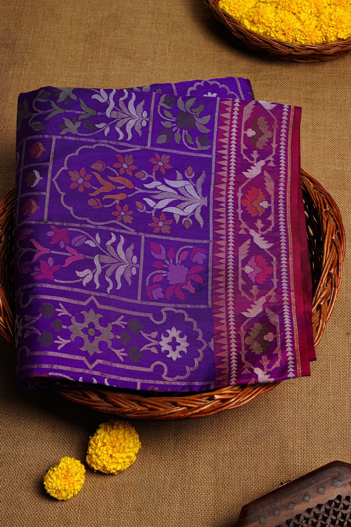 Khaadi Cotton Violet Saree