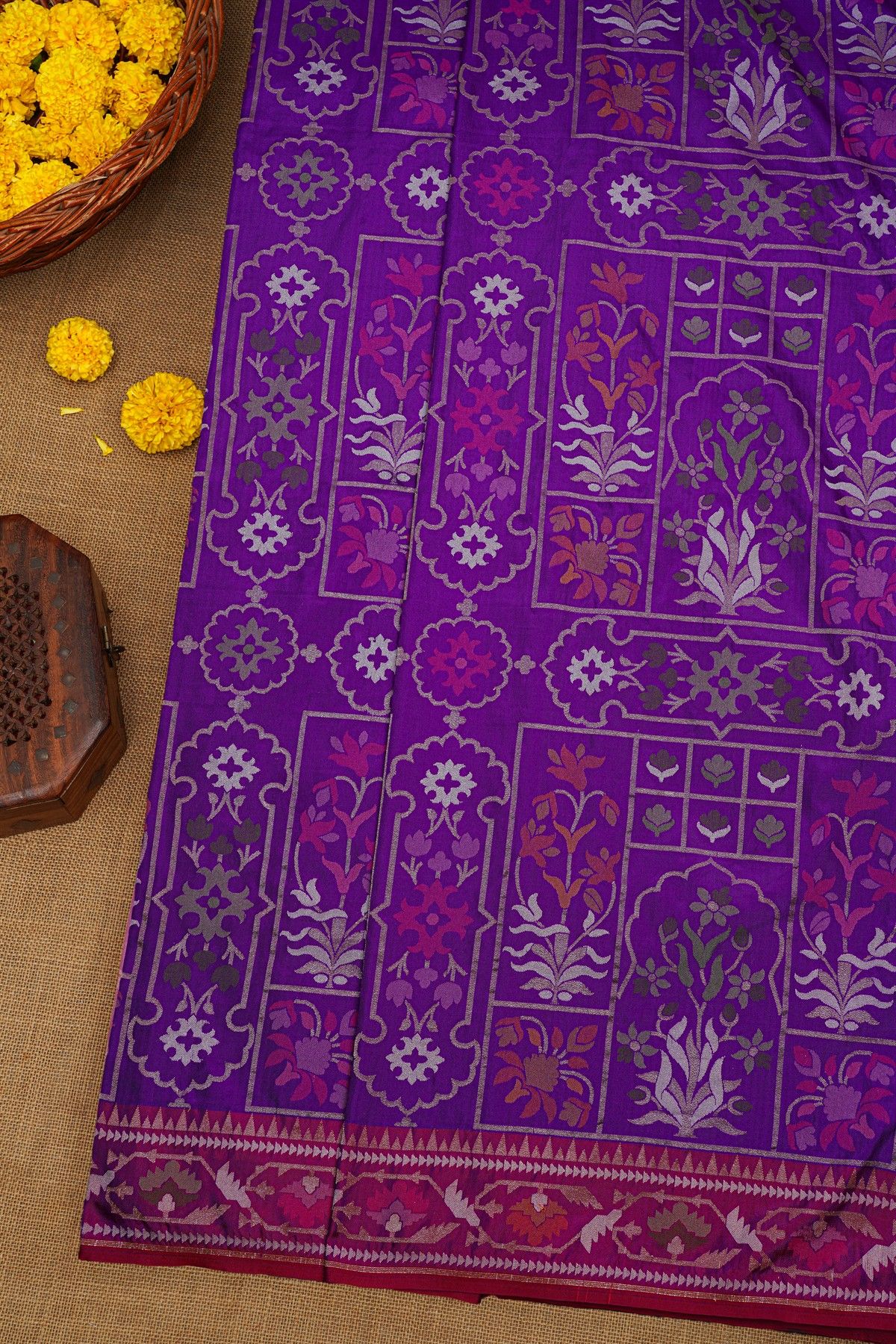 Khaadi Cotton Violet Saree