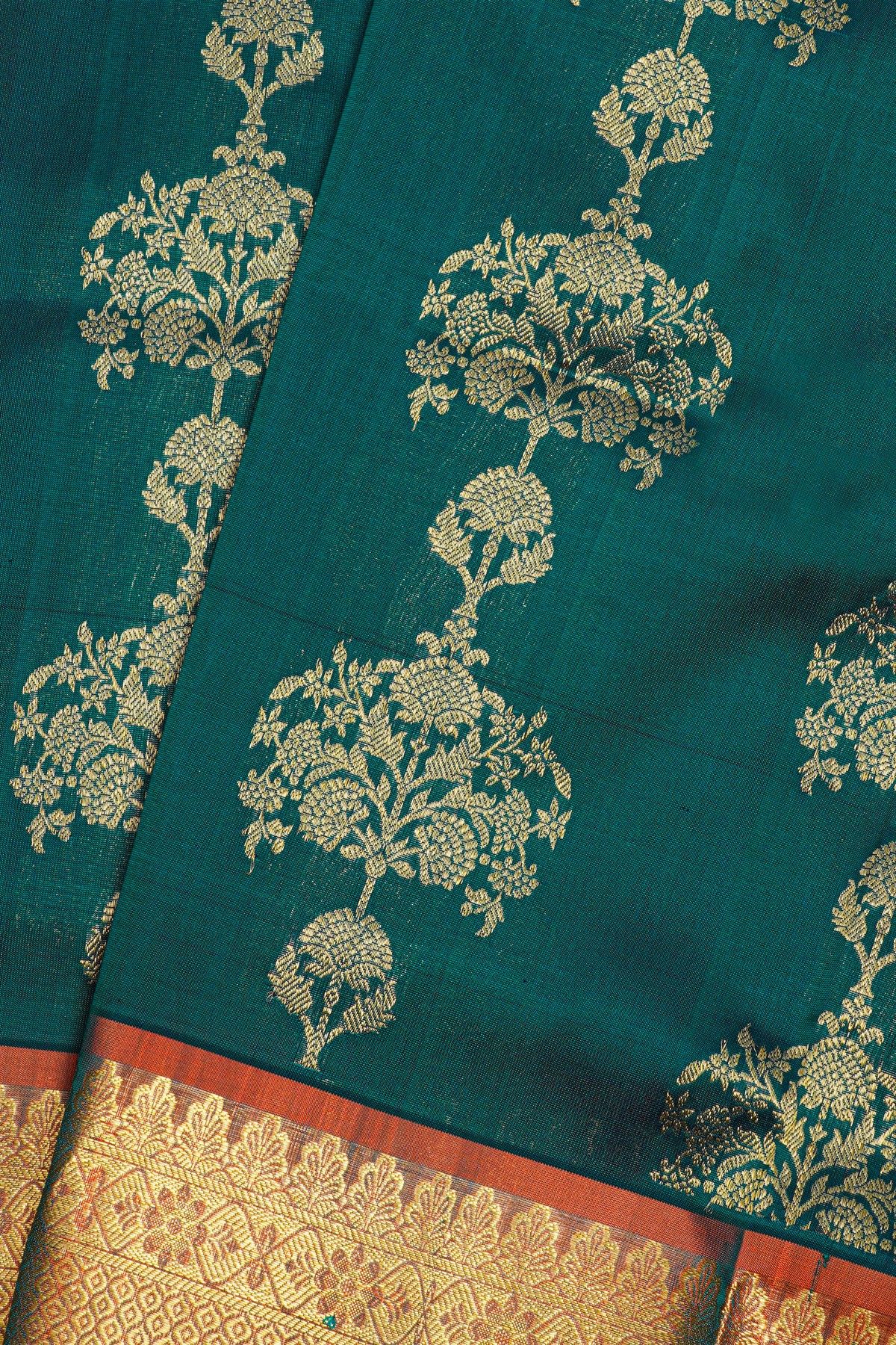 Venkatagiri Silk Teal Blue Saree
