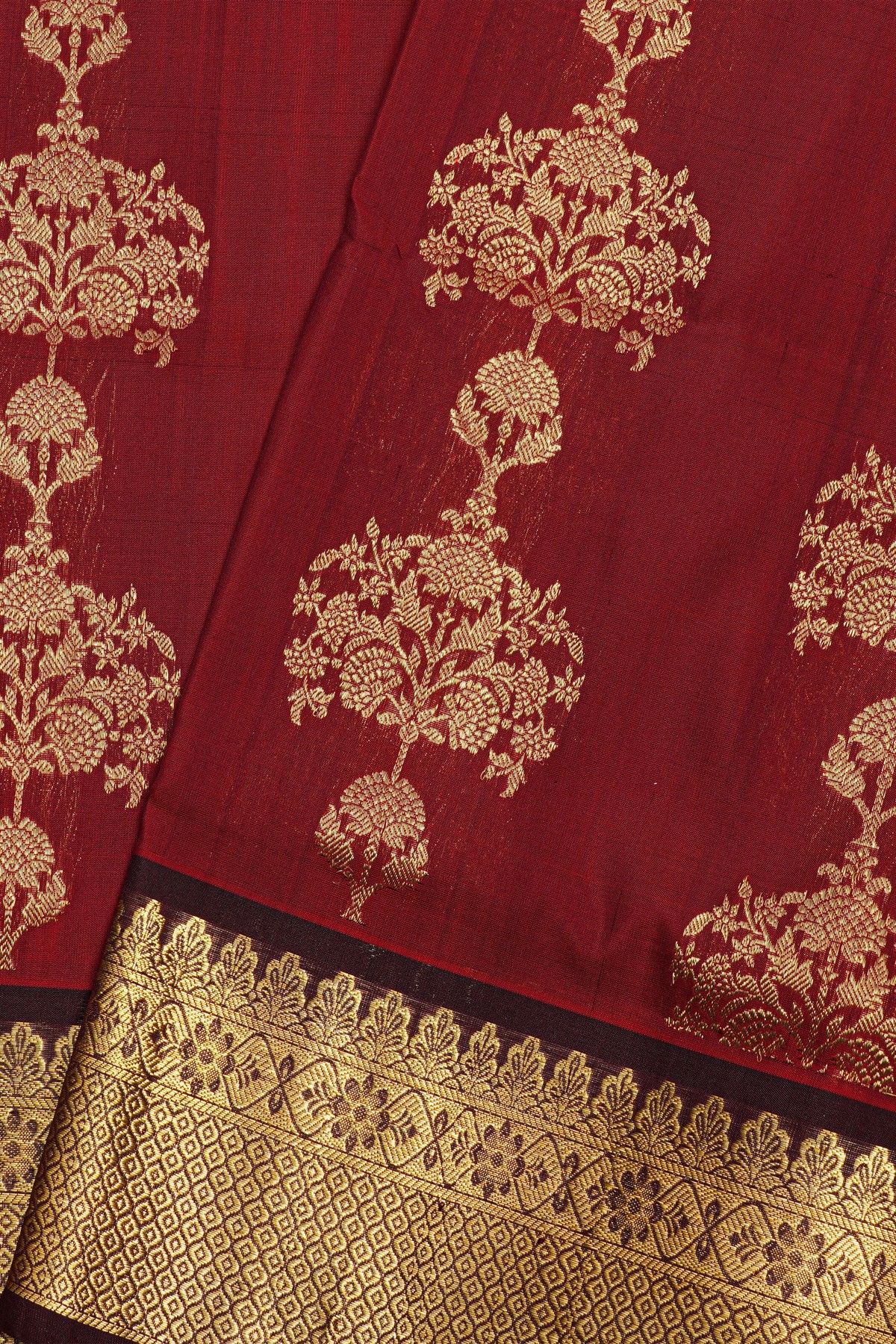 Venkatagiri Silk Maroon Saree