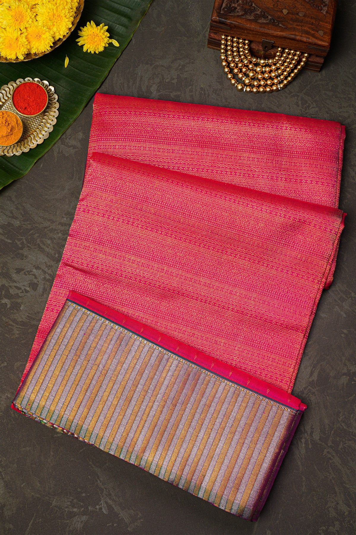Venkatagiri Silk Pink Saree