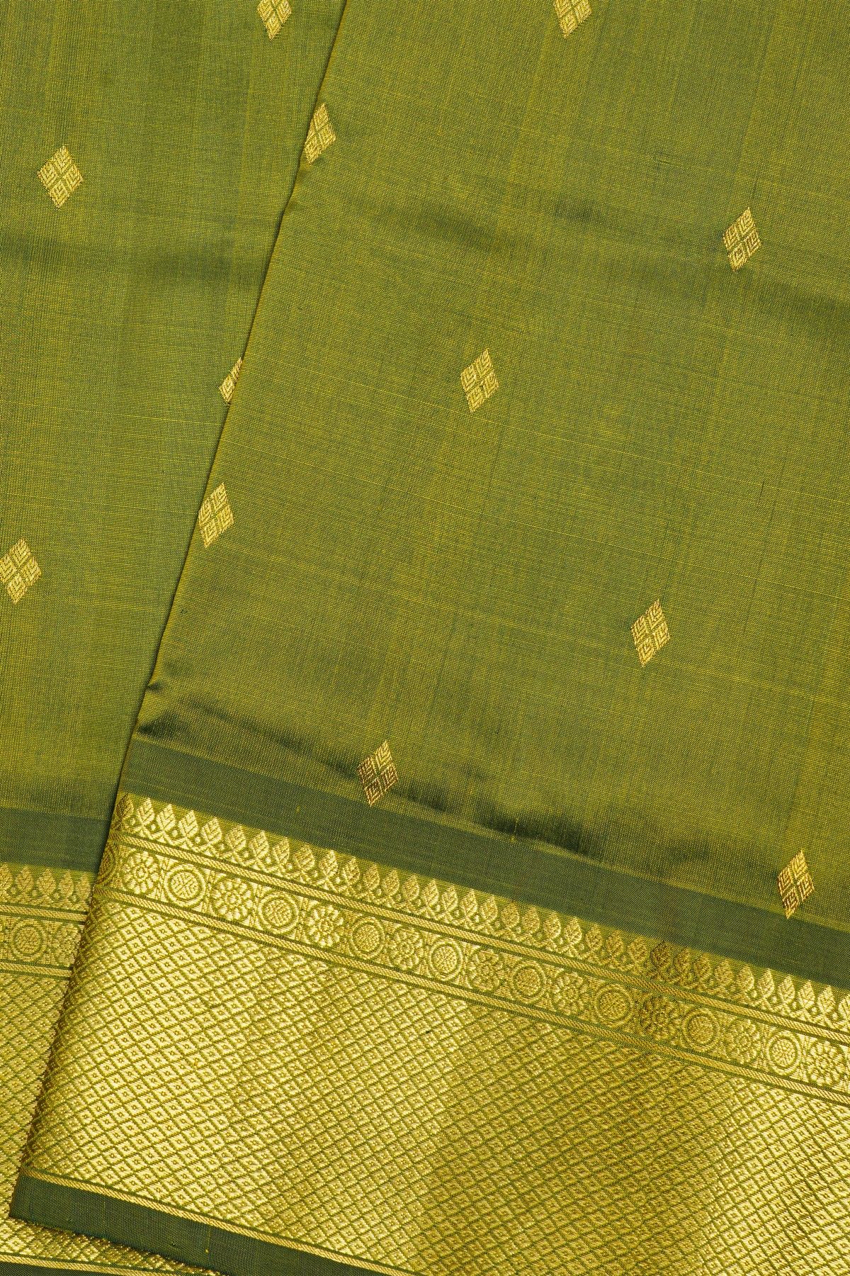 Venkatagiri Silk Mehendi Green Saree