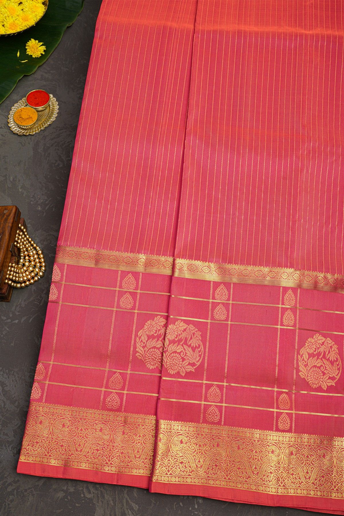 Venkatagiri Silk Pink Saree