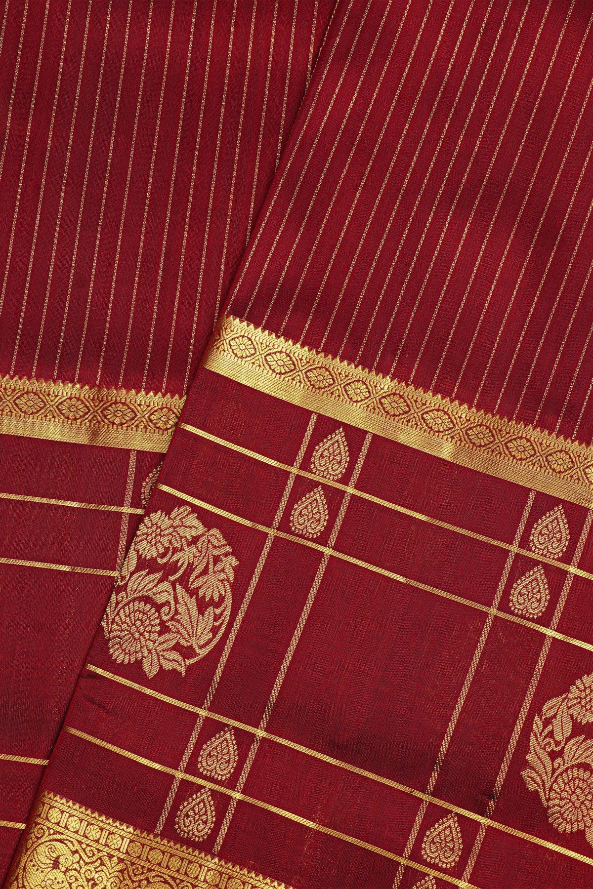Venkatagiri Silk Maroon Saree