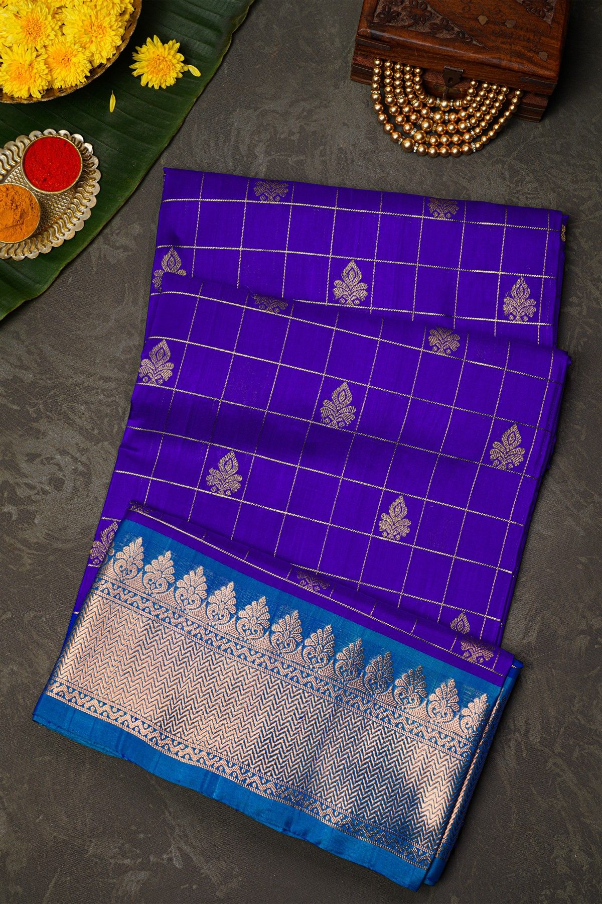 Venkatagiri Silk Royal Blue Saree