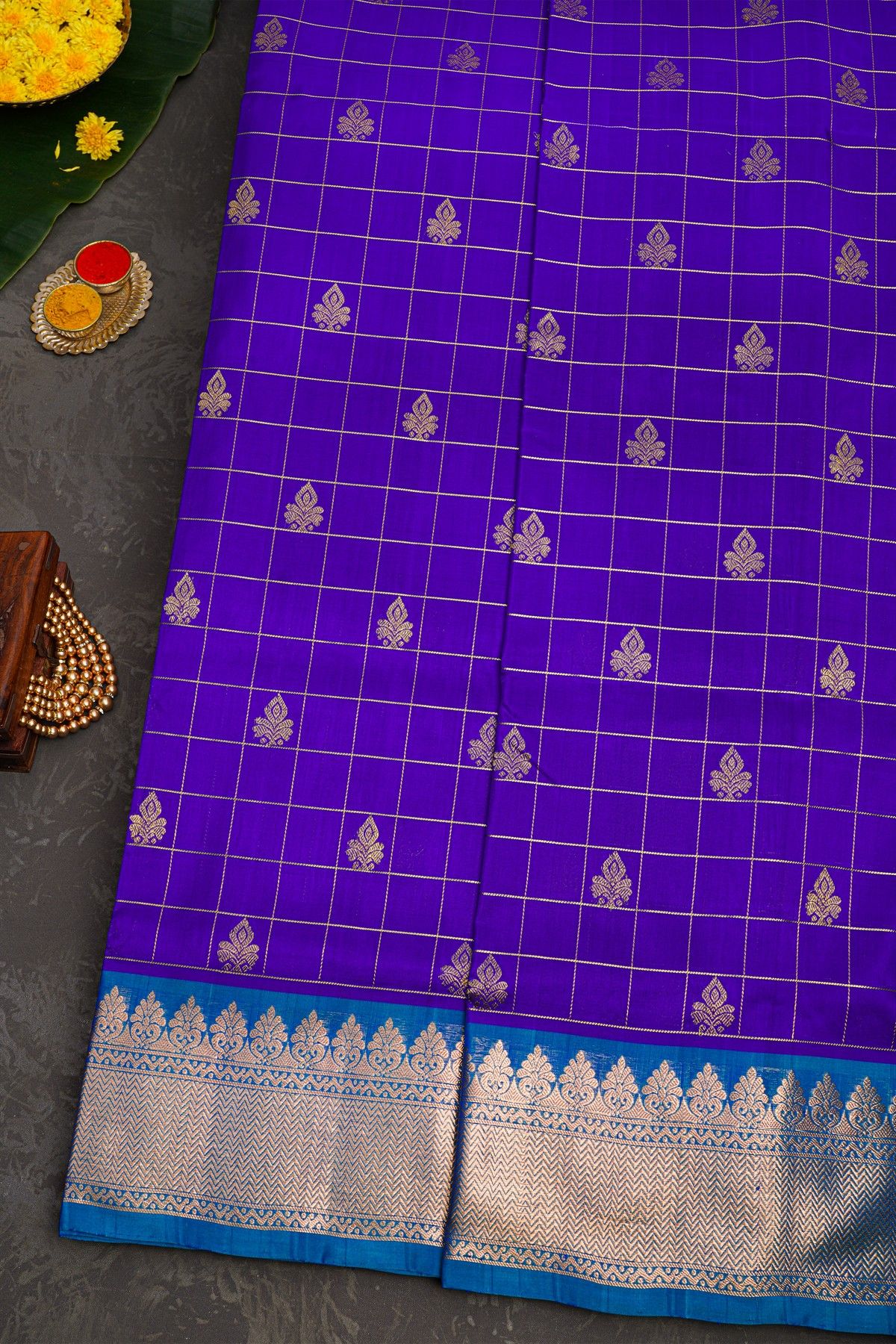 Venkatagiri Silk Royal Blue Saree