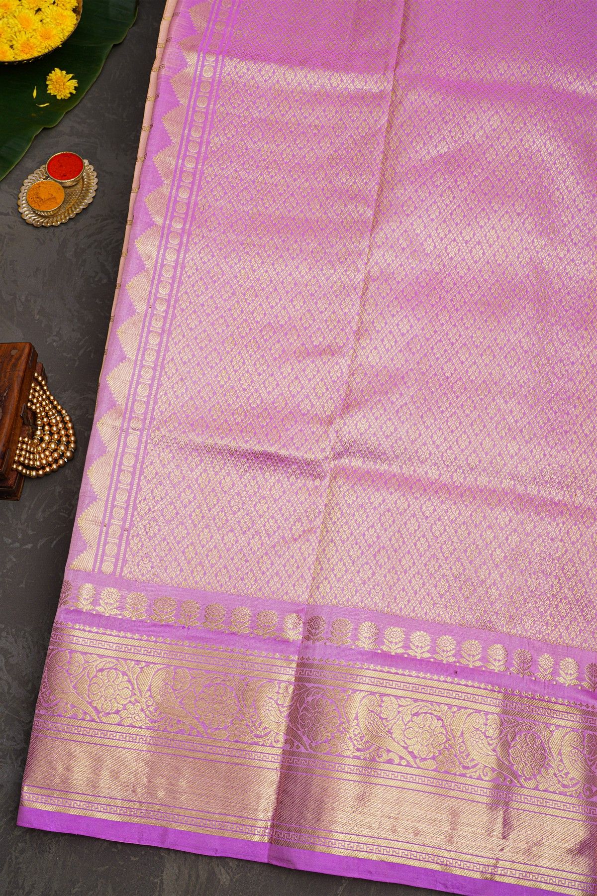 Venkatagiri Silk Baby Pink Saree