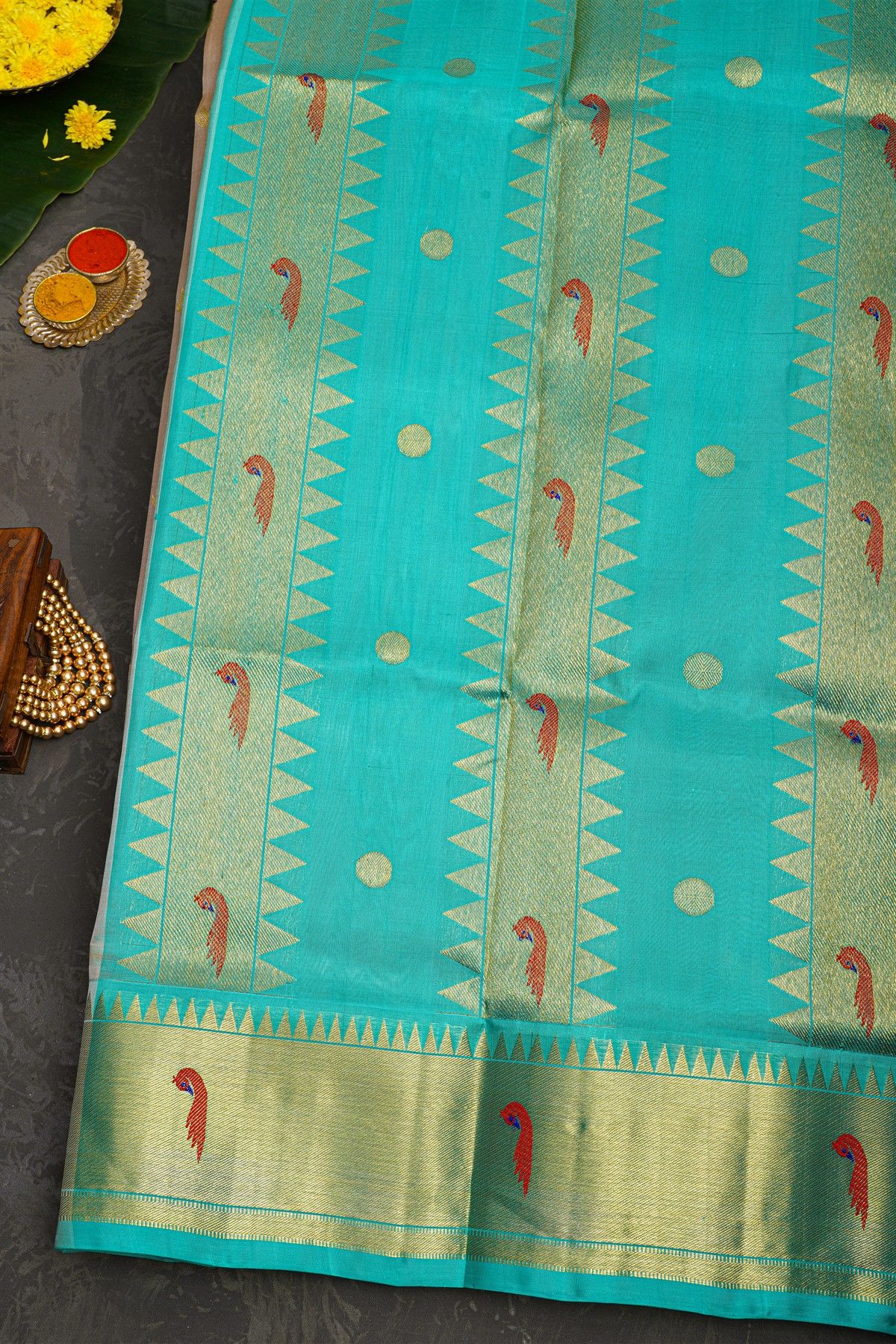 Venkatagiri Silk Light Beige Saree