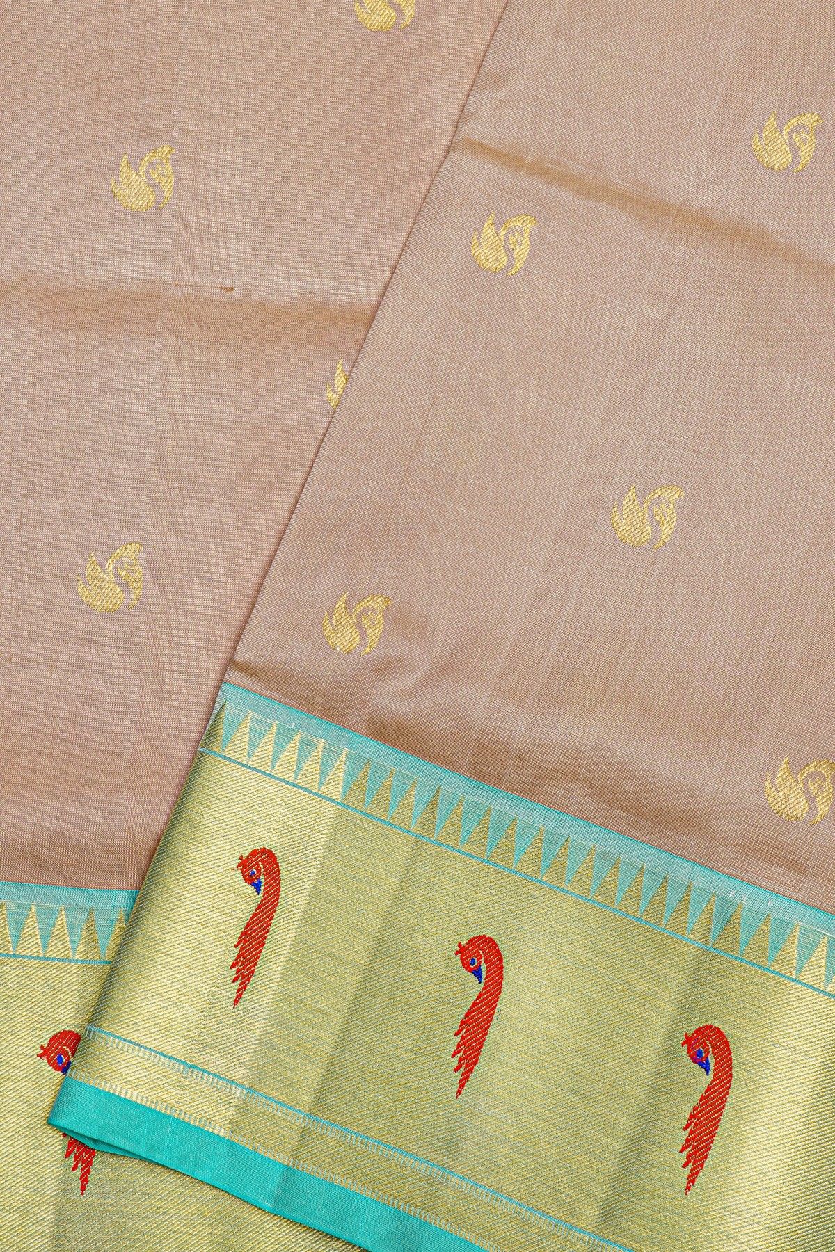 Venkatagiri Silk Light Beige Saree