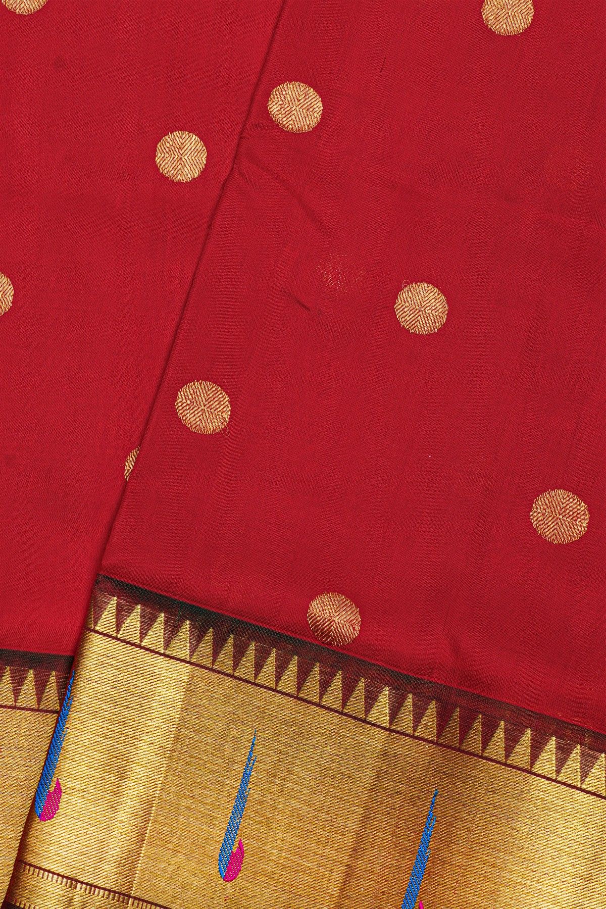 Venkatagiri Silk Red Saree