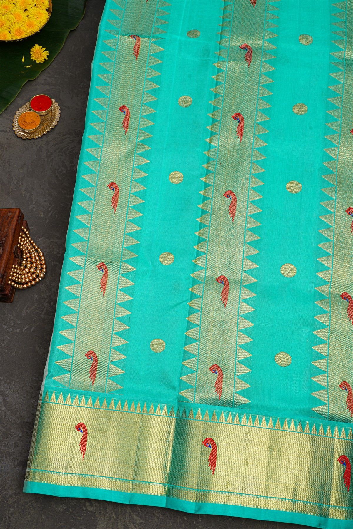 Venkatagiri Silk Cream Saree