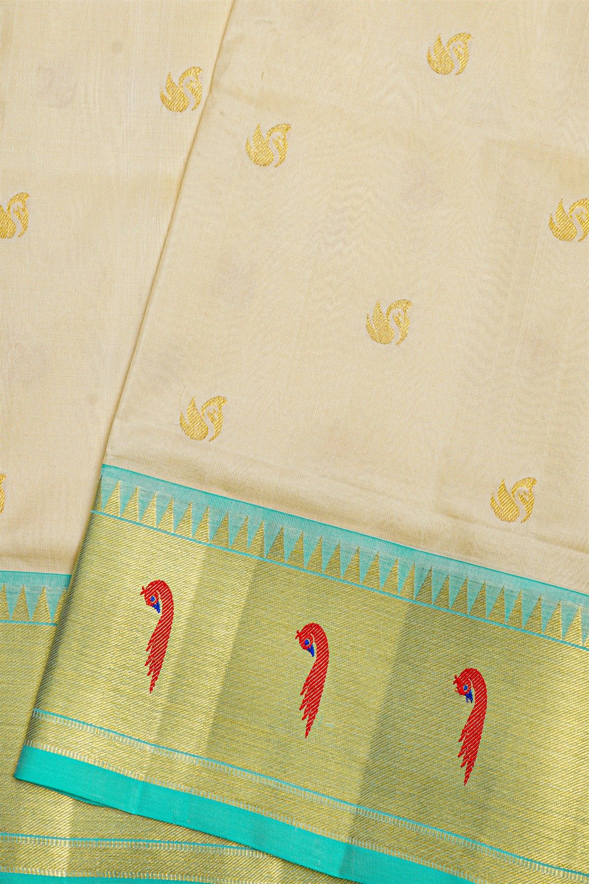 Venkatagiri Silk Cream Saree