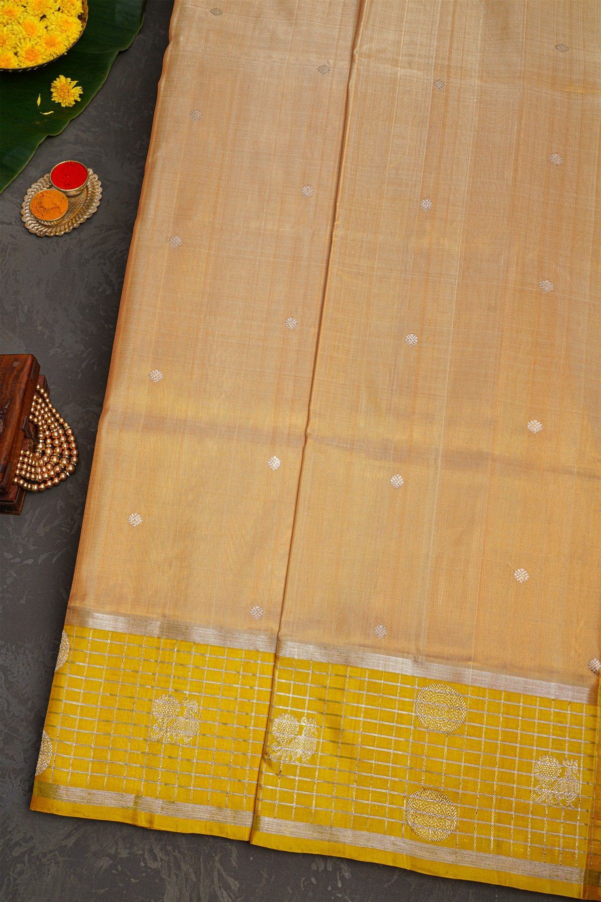 Venkatagiri Silk Cream Saree