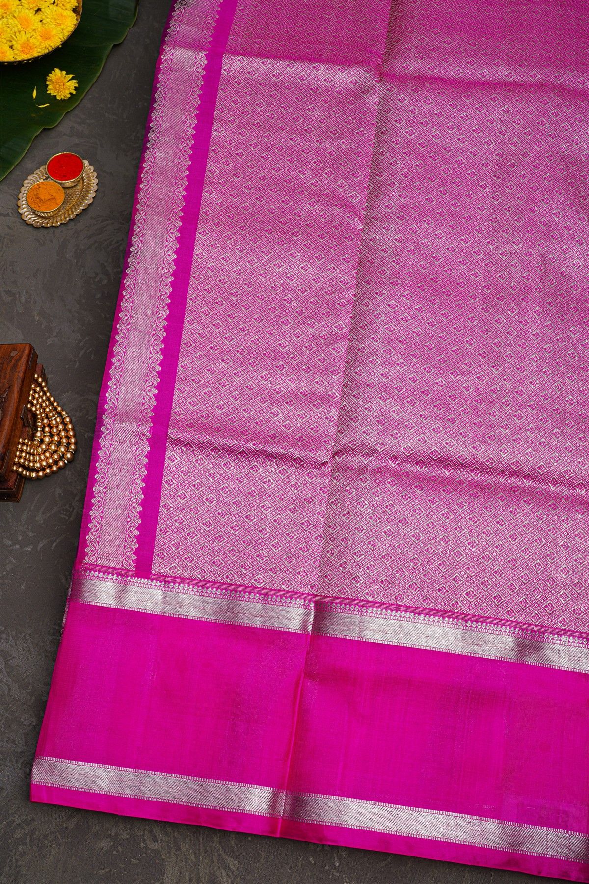 Venkatagiri Silk Dark Purple Saree