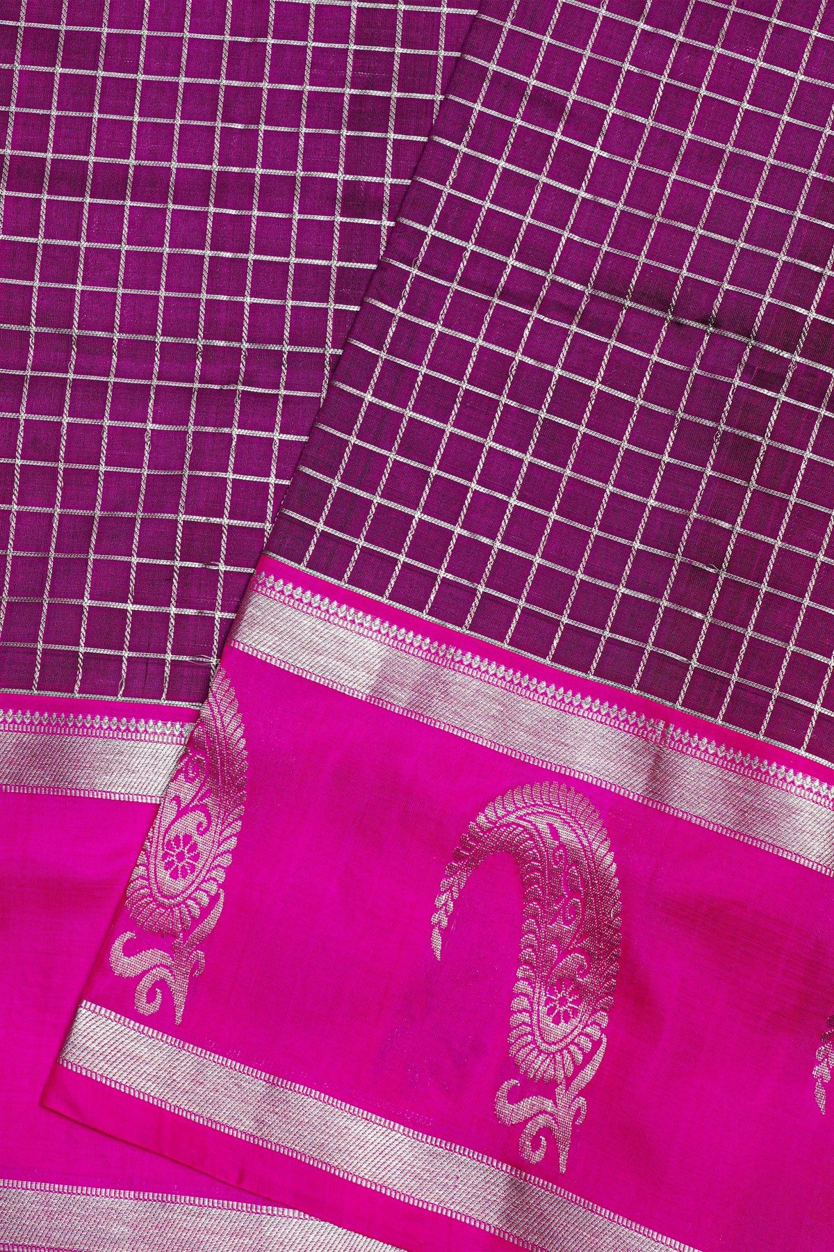 Venkatagiri Silk Dark Purple Saree