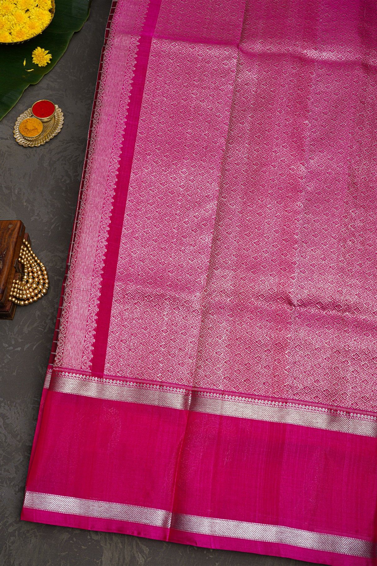 Venkatagiri Silk Maroon Saree