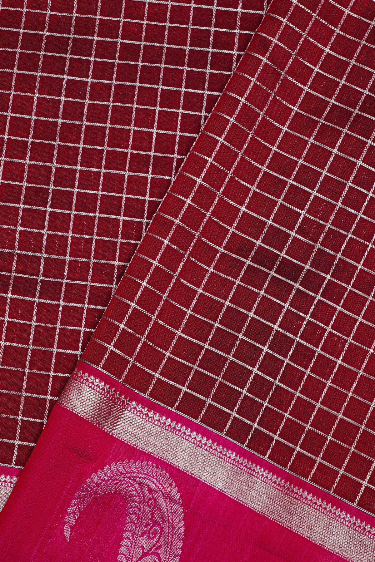 Venkatagiri Silk Maroon Saree