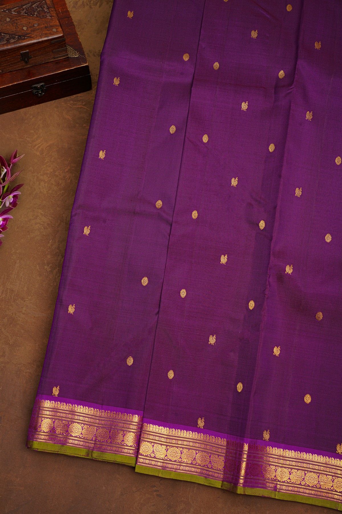 Kancheepuram Silk Purple Saree