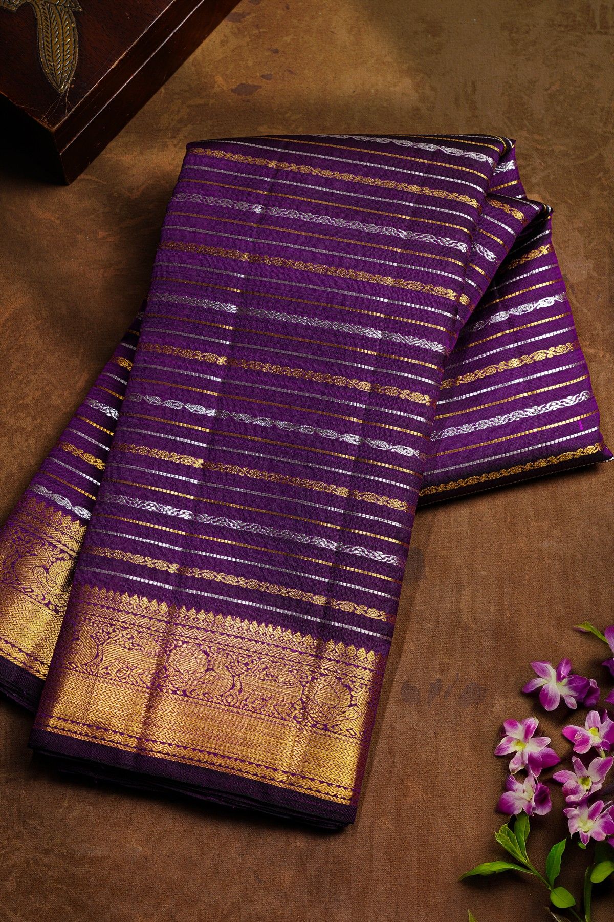 Kancheepuram Silk Purple Saree