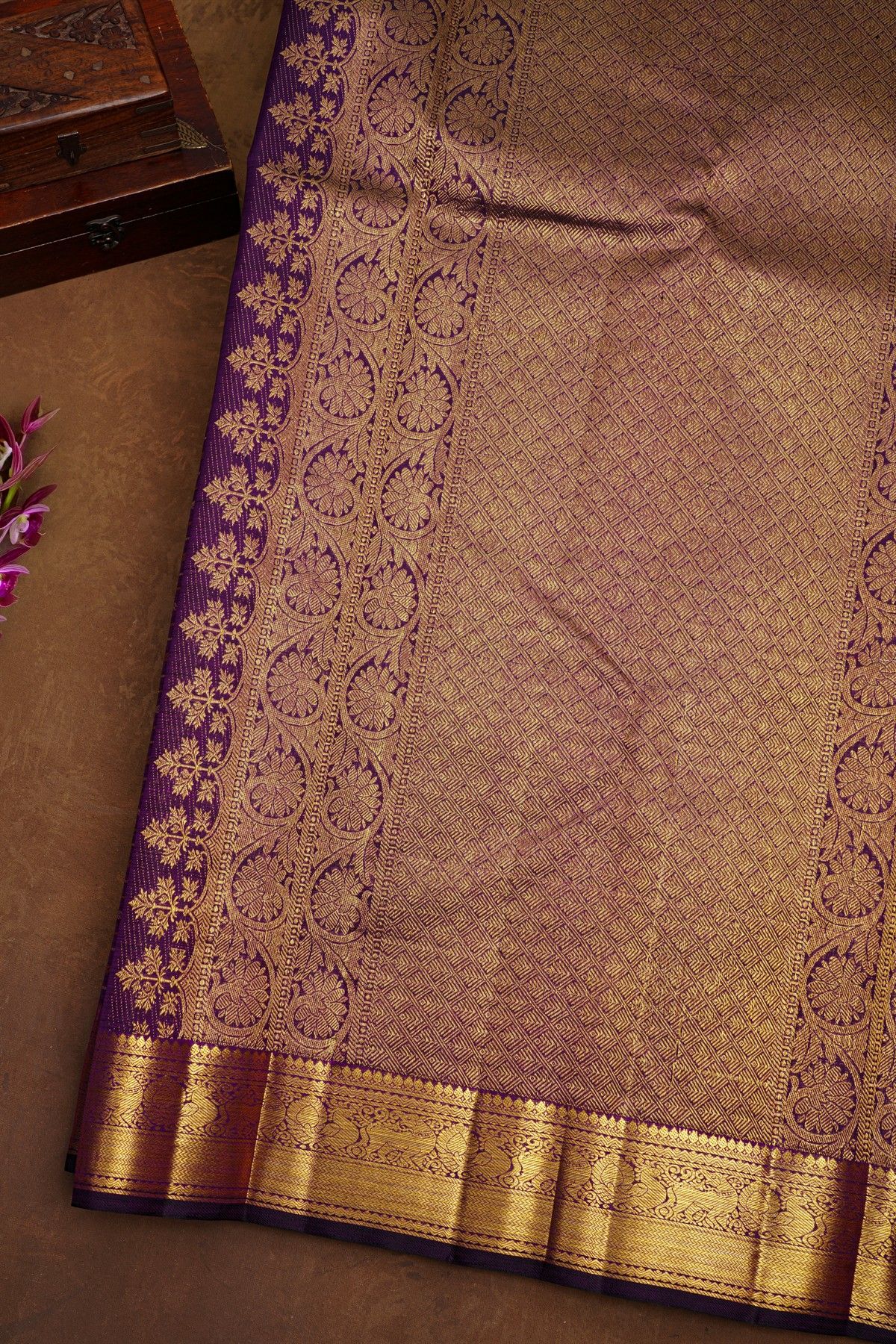 Kancheepuram Silk Purple Saree