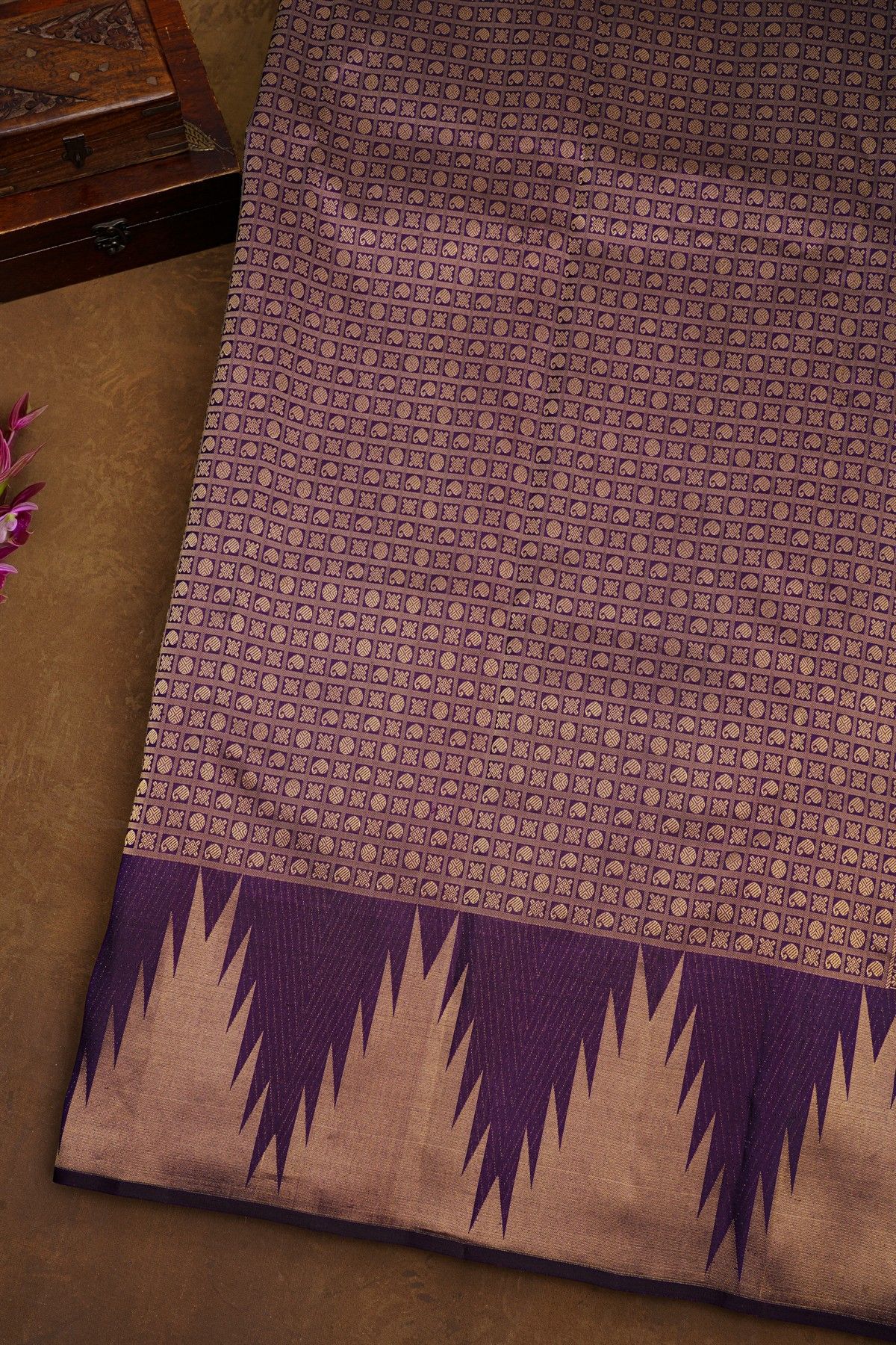 Kancheepuram Silk Navy Blue Saree