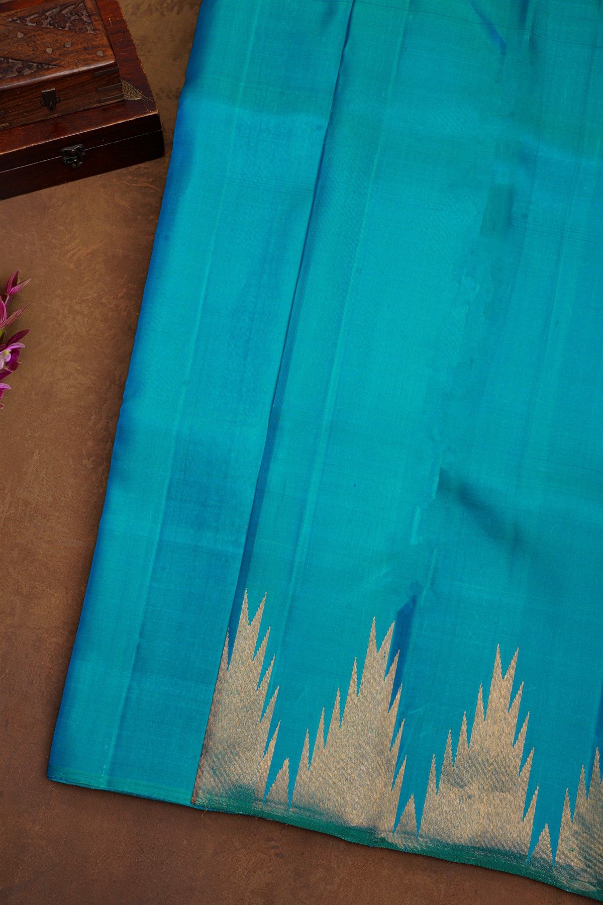 Kancheepuram Silk Sea Blue Saree