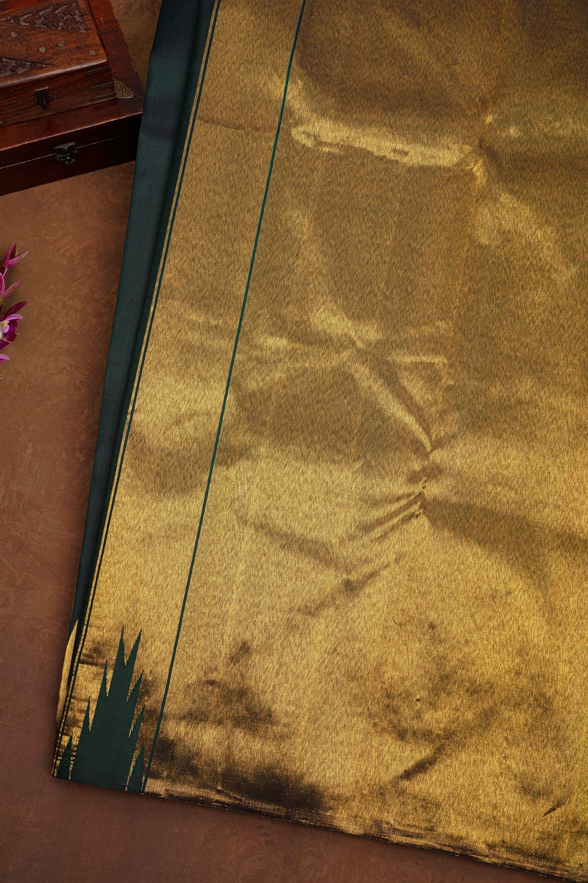 Kancheepuram Silk Bottle Green Saree