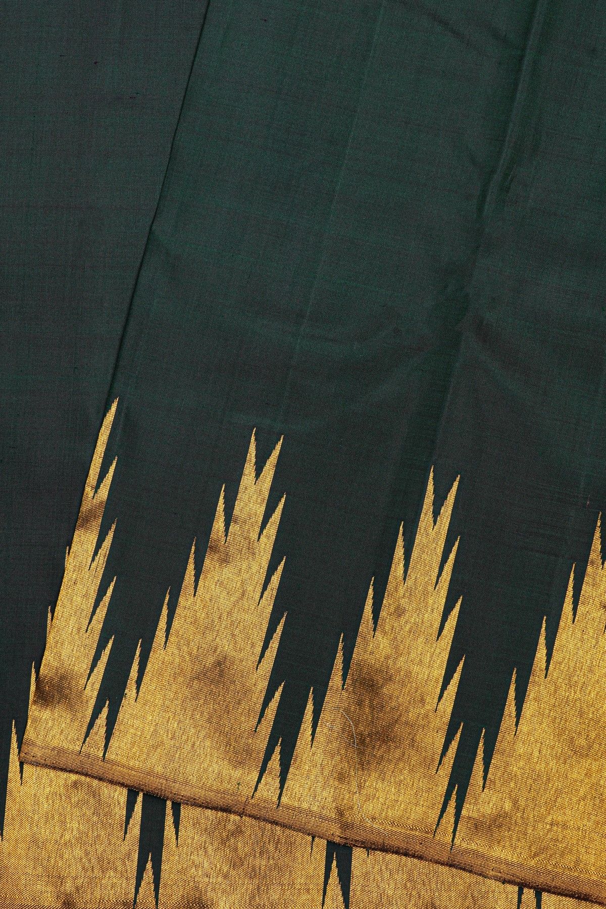 Kancheepuram Silk Bottle Green Saree