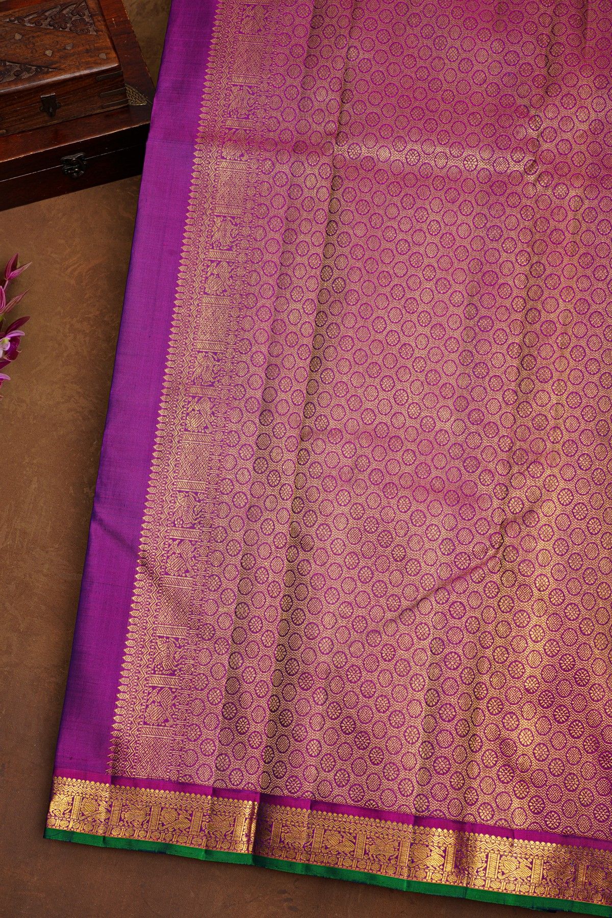 Kancheepuram Silk Navy Blue Saree