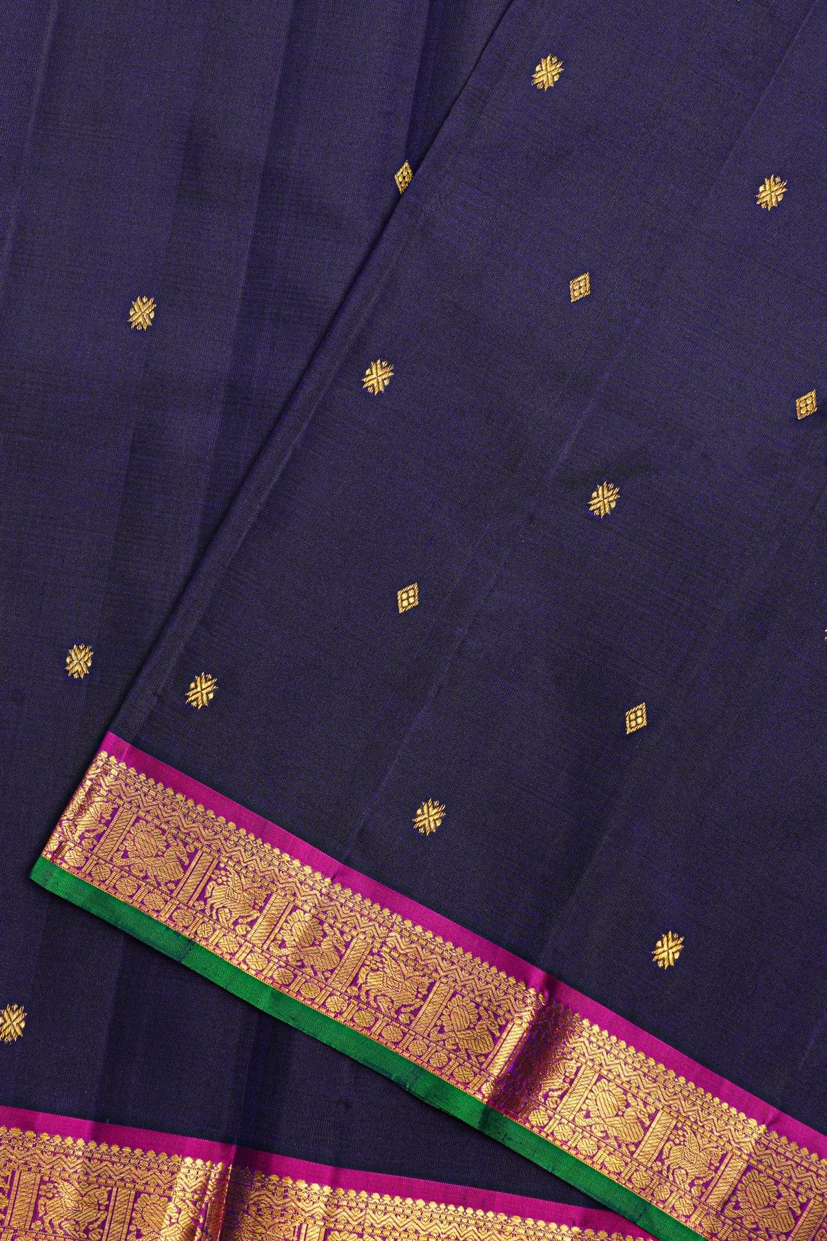 Kancheepuram Silk Navy Blue Saree